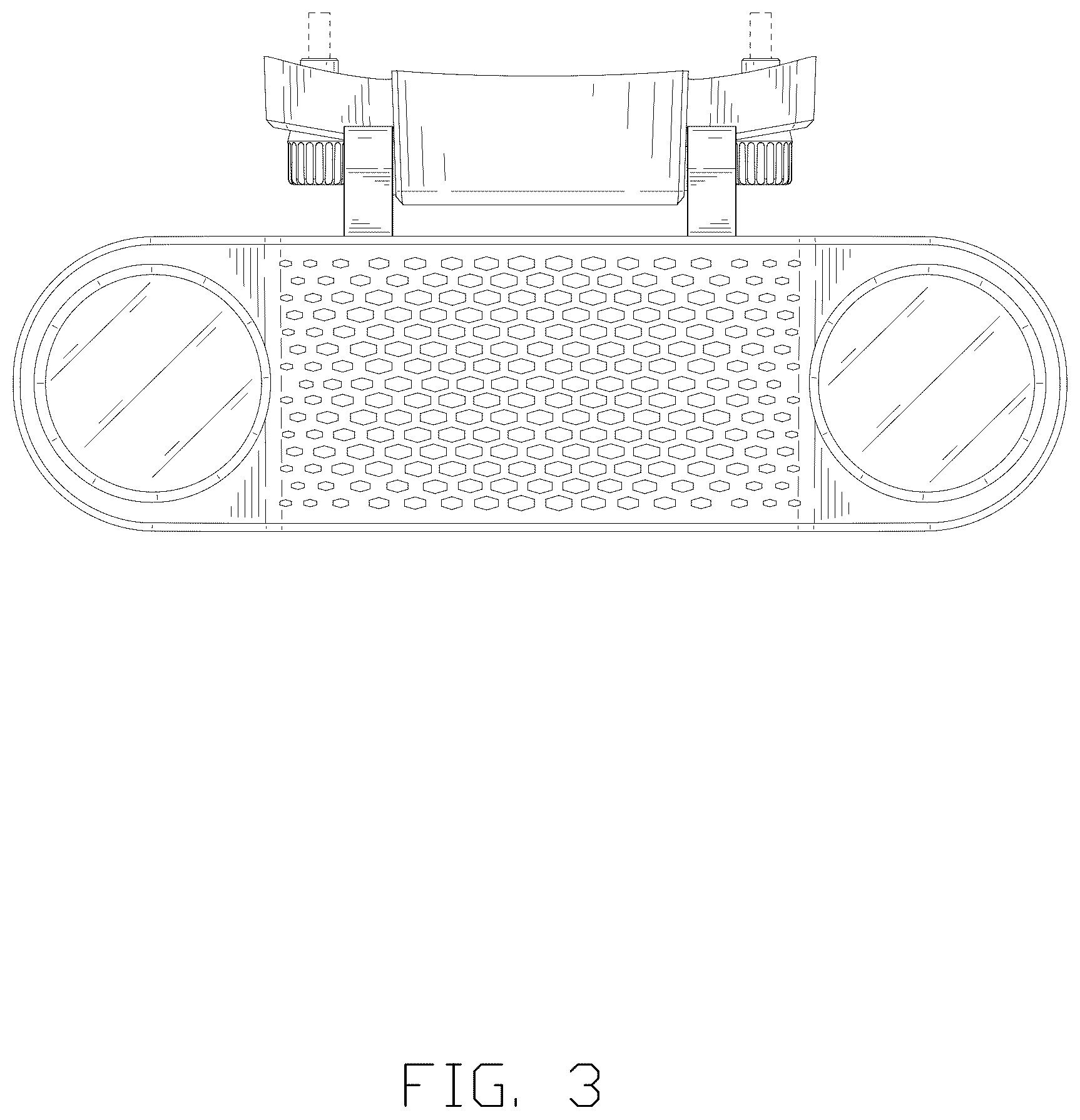 Patent USD1043523 Figure 3 – Megaphone and searchlight integrated device of aircraft