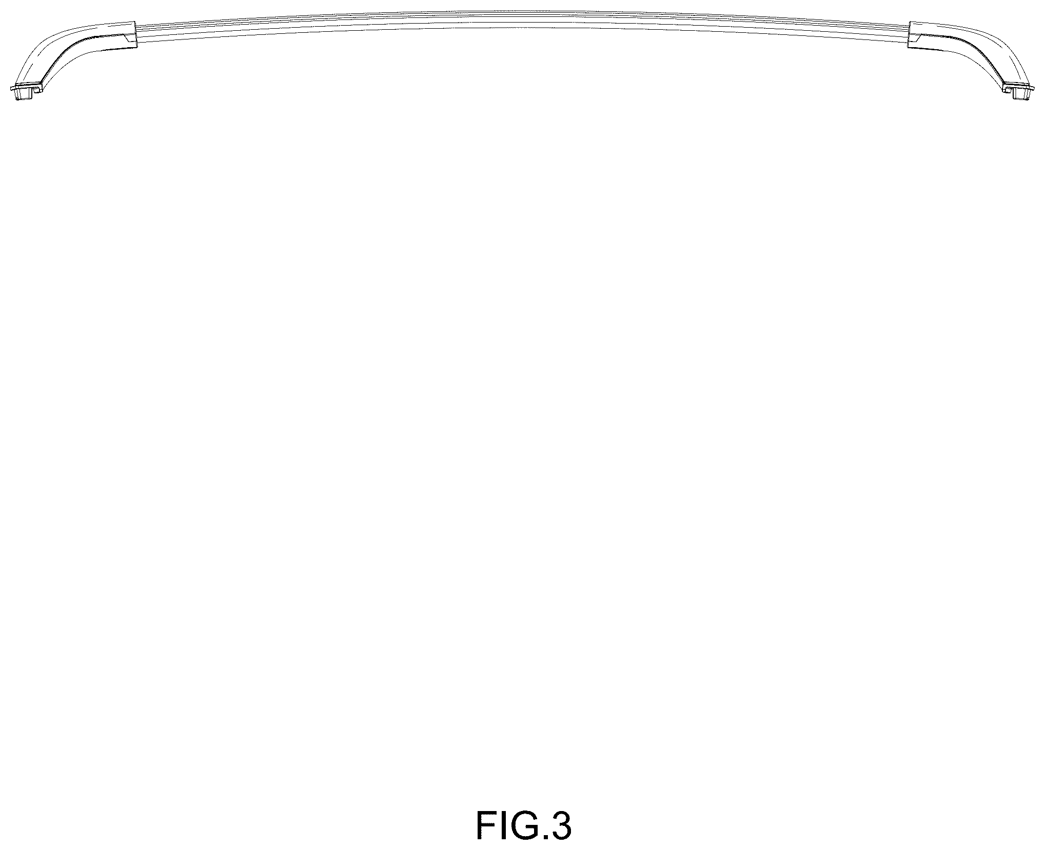 Patent USD1043529 Figure 3 – Crossbar for car