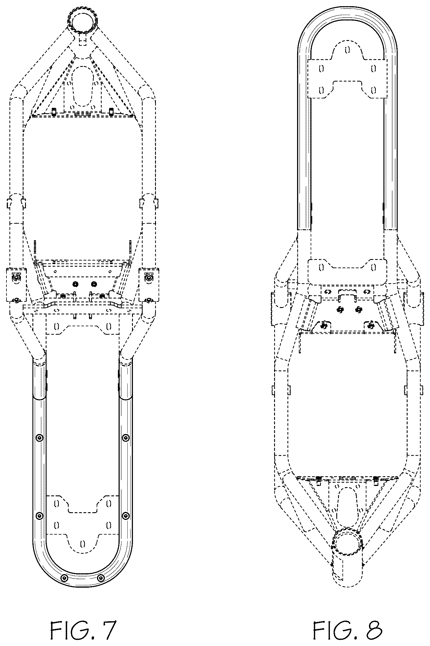 Patent USD1043530 Figure 5 – Motorcycle frame tail