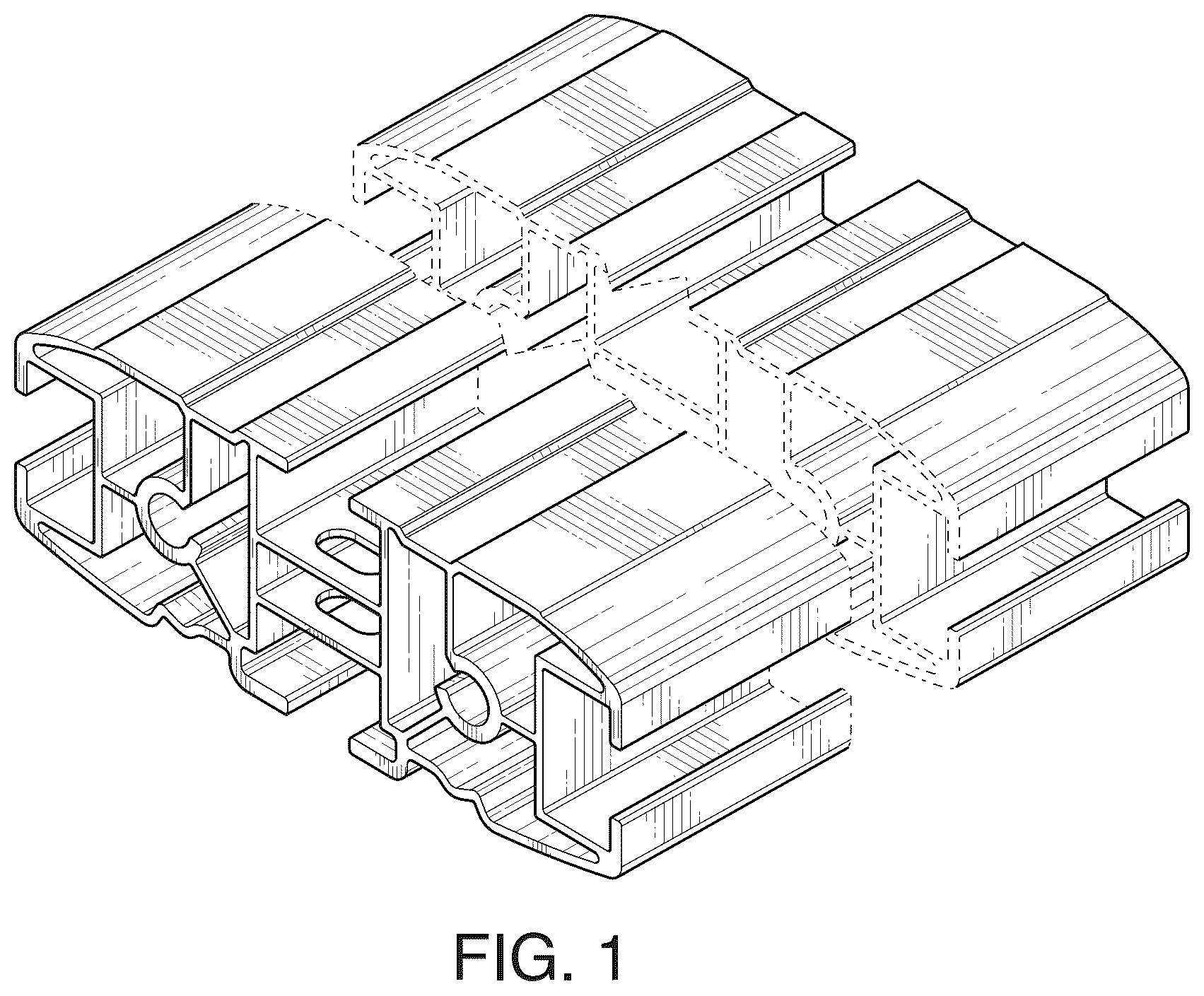 Patent USD1043533 Figure 1 – Cross bar extrusion