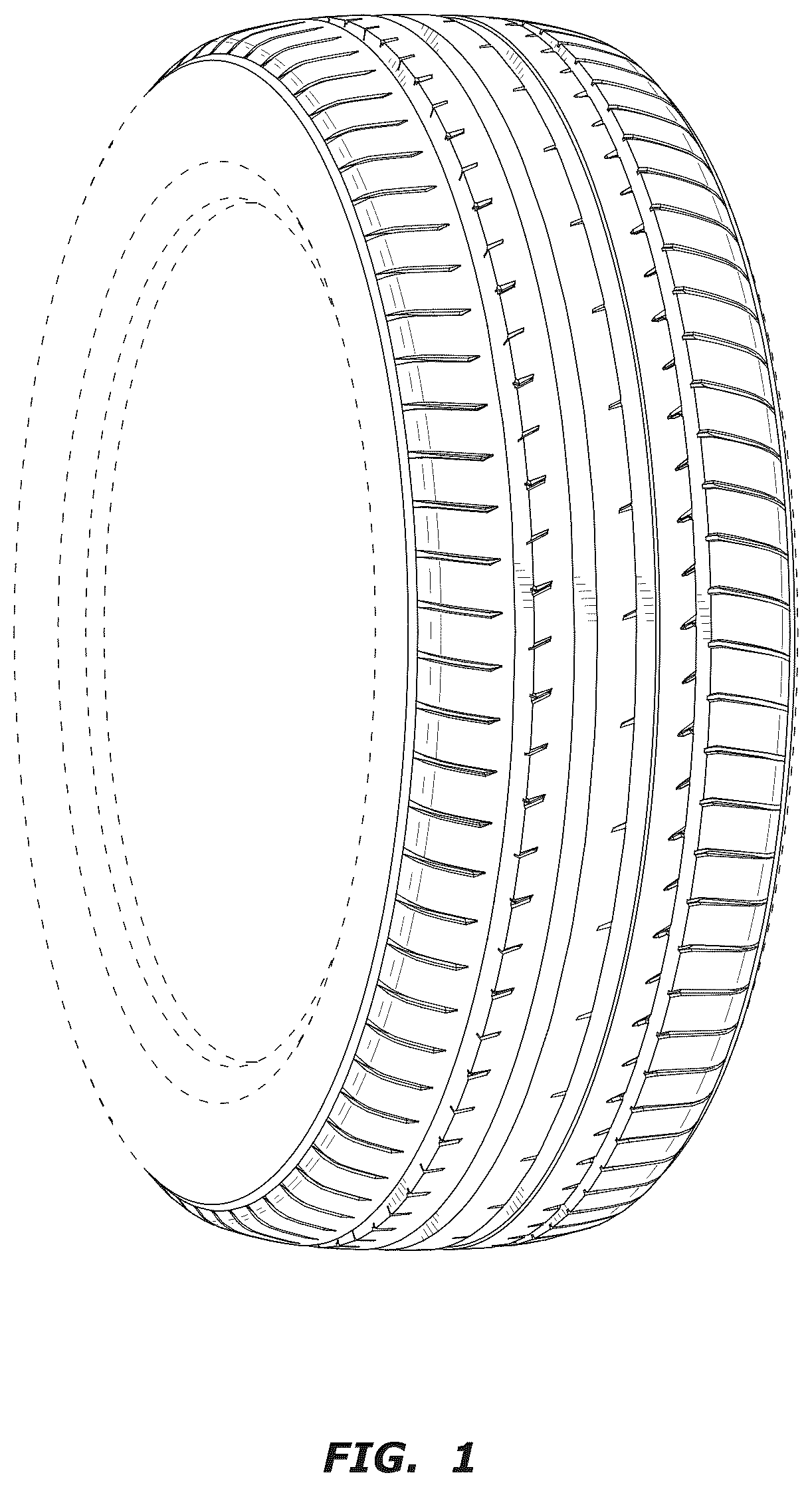 Patent USD1043536 Figure 1 – Automotive tire