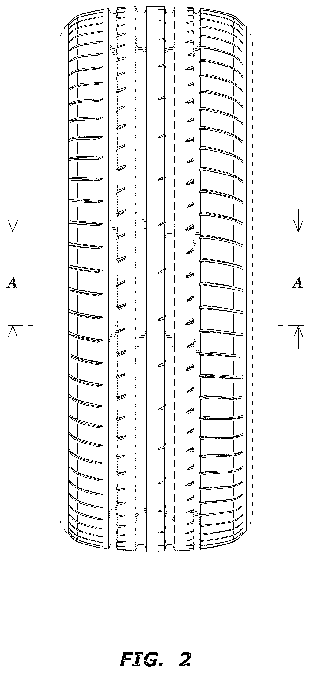 Patent USD1043536 Figure 2 – Automotive tire