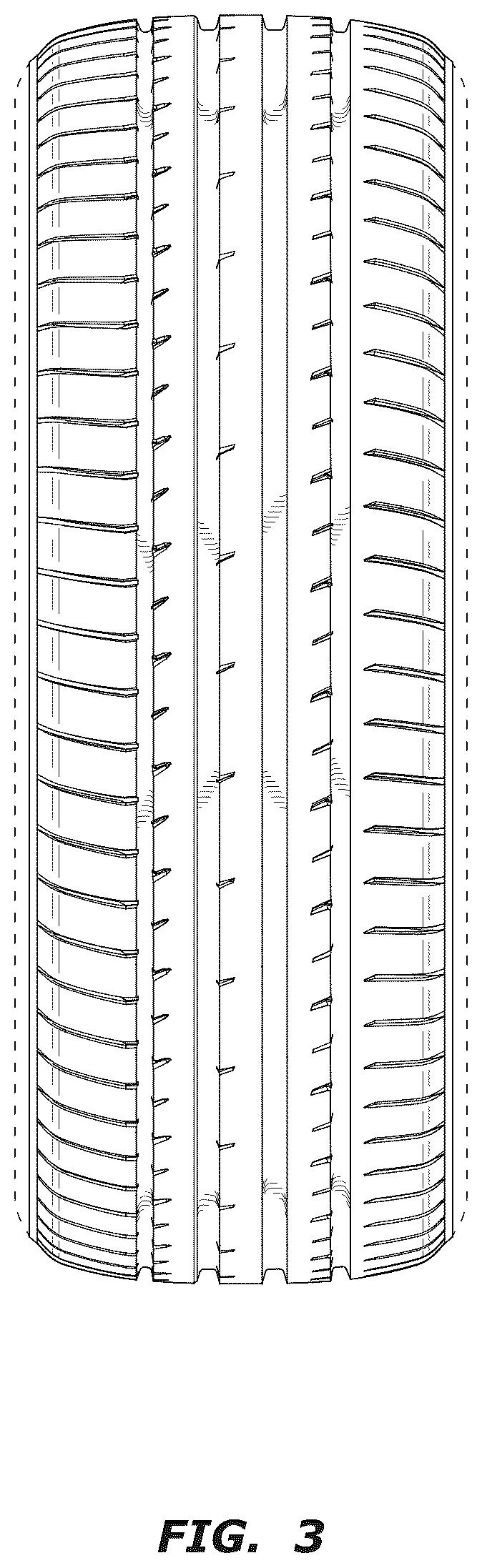 Patent USD1043536 Figure 3 – Automotive tire