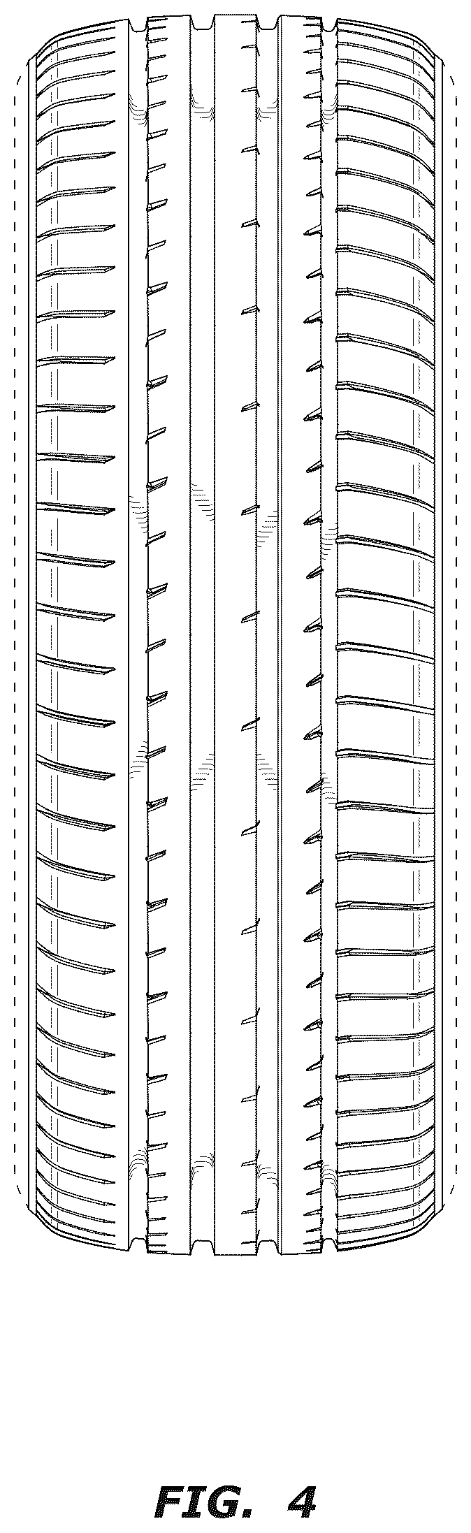 Patent USD1043536 Figure 4 – Automotive tire