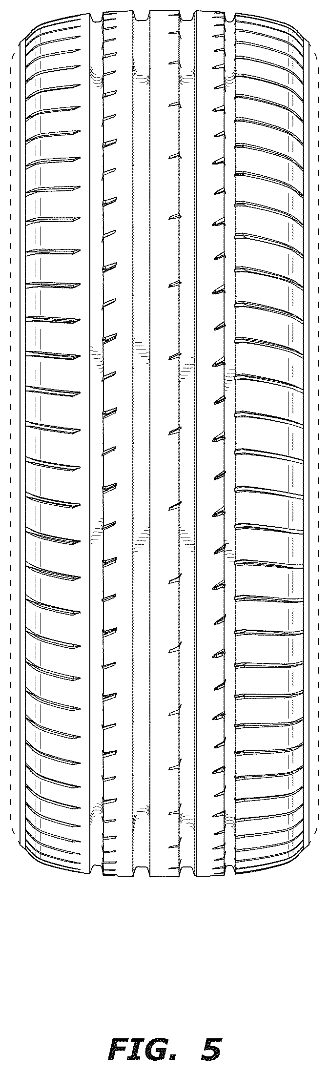 Patent USD1043536 Figure 5 – Automotive tire