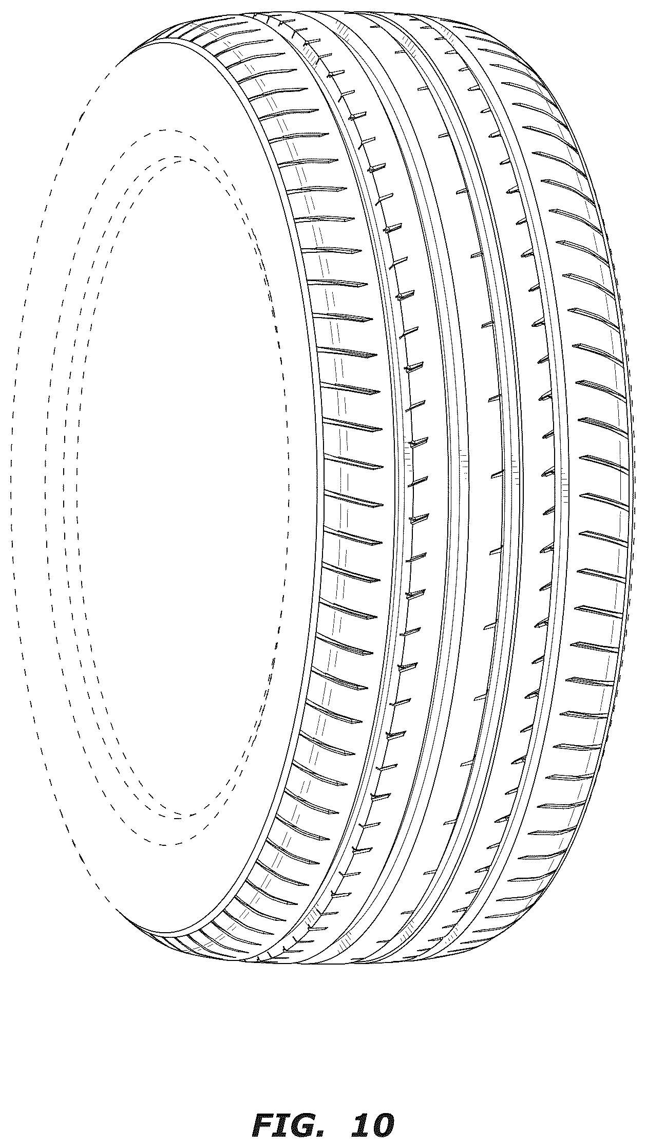Patent USD1043536 Figure 9 – Automotive tire