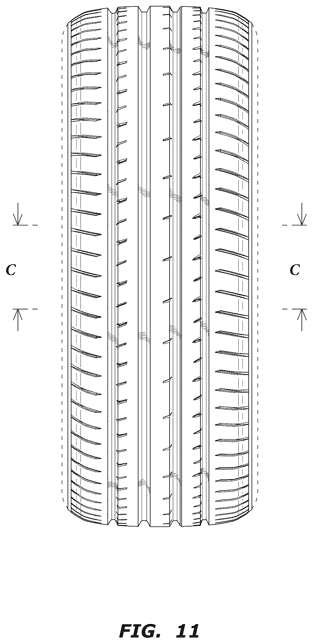 Patent USD1043536 Figure 10 – Automotive tire