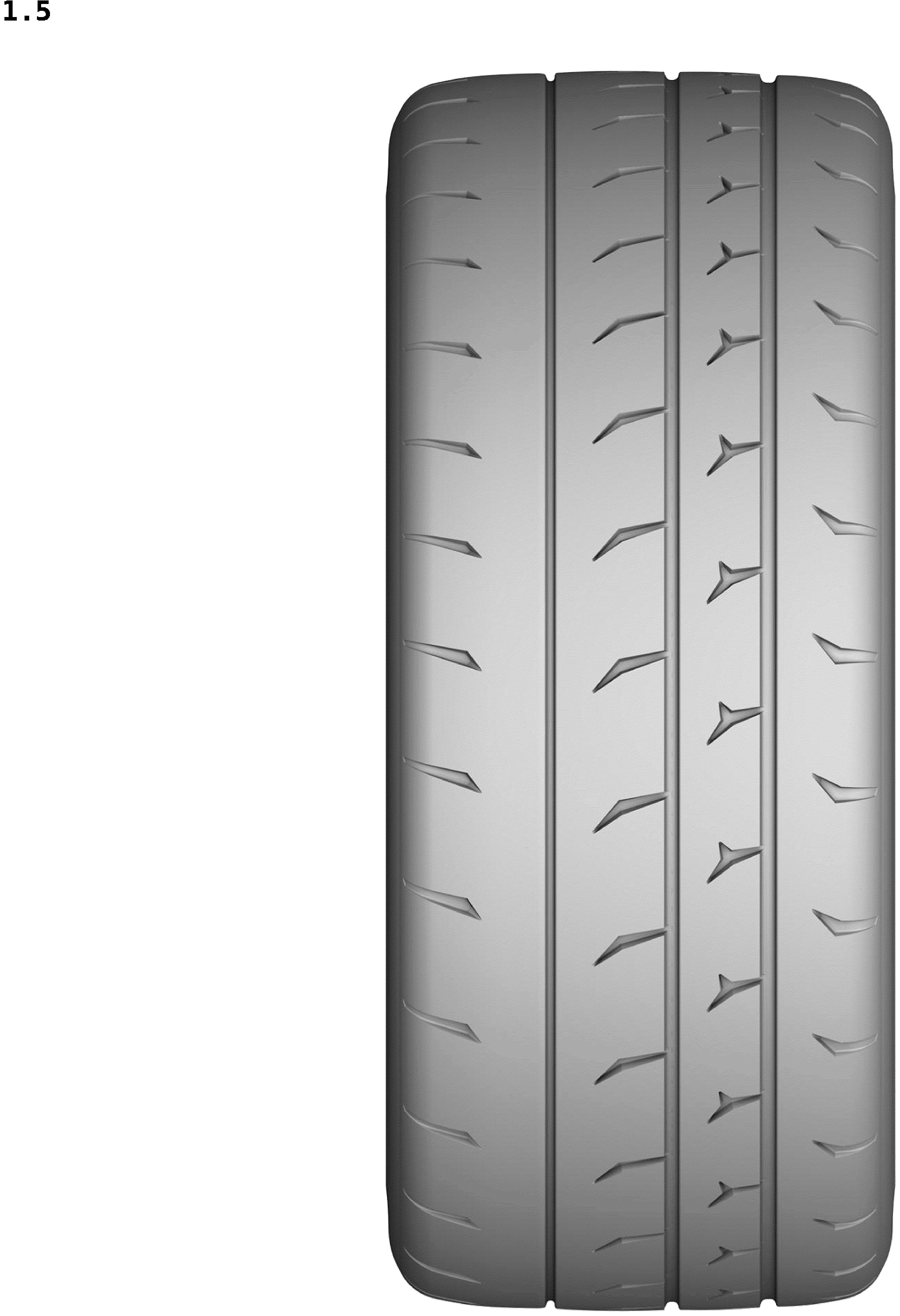 Patent USD1043538 Figure 5 – Vehicle tyre
