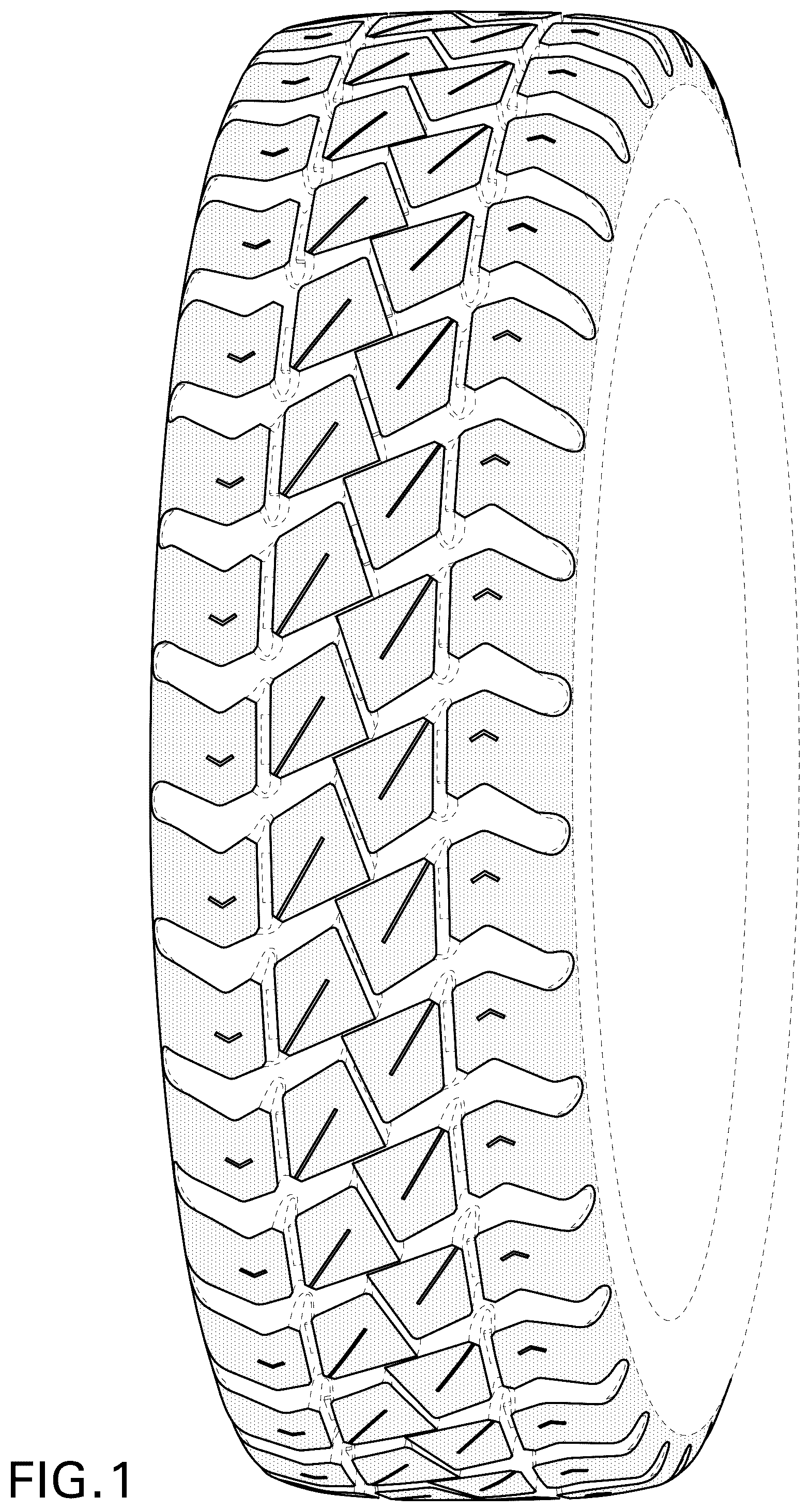 Patent USD1043540 Figure 1 – Tire