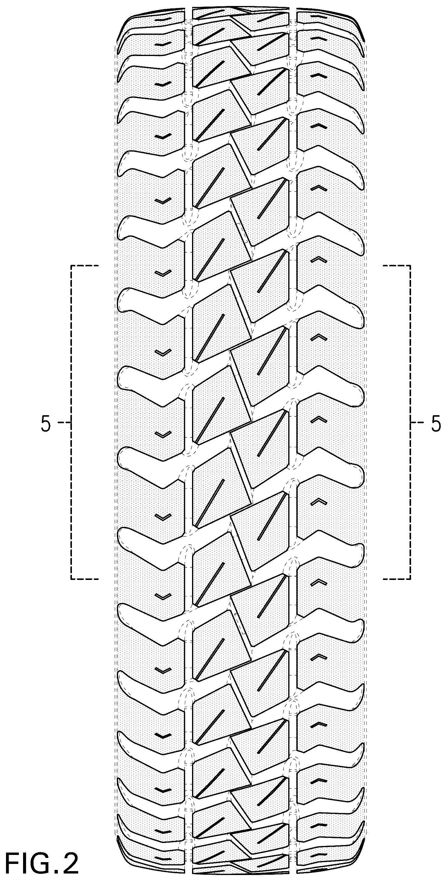 Patent USD1043540 Figure 2 – Tire