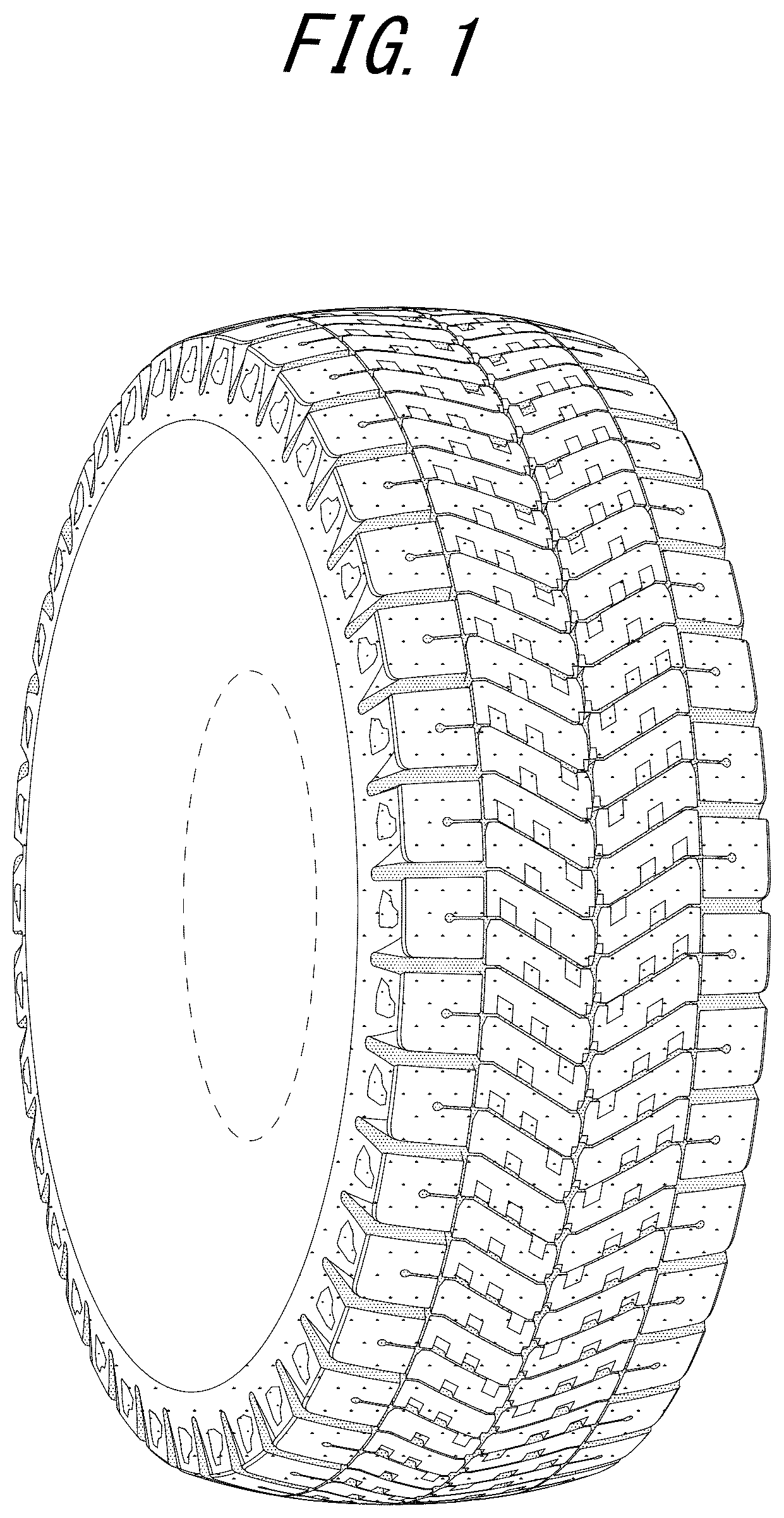 Patent USD1043541 Figure 1 – Tire tread