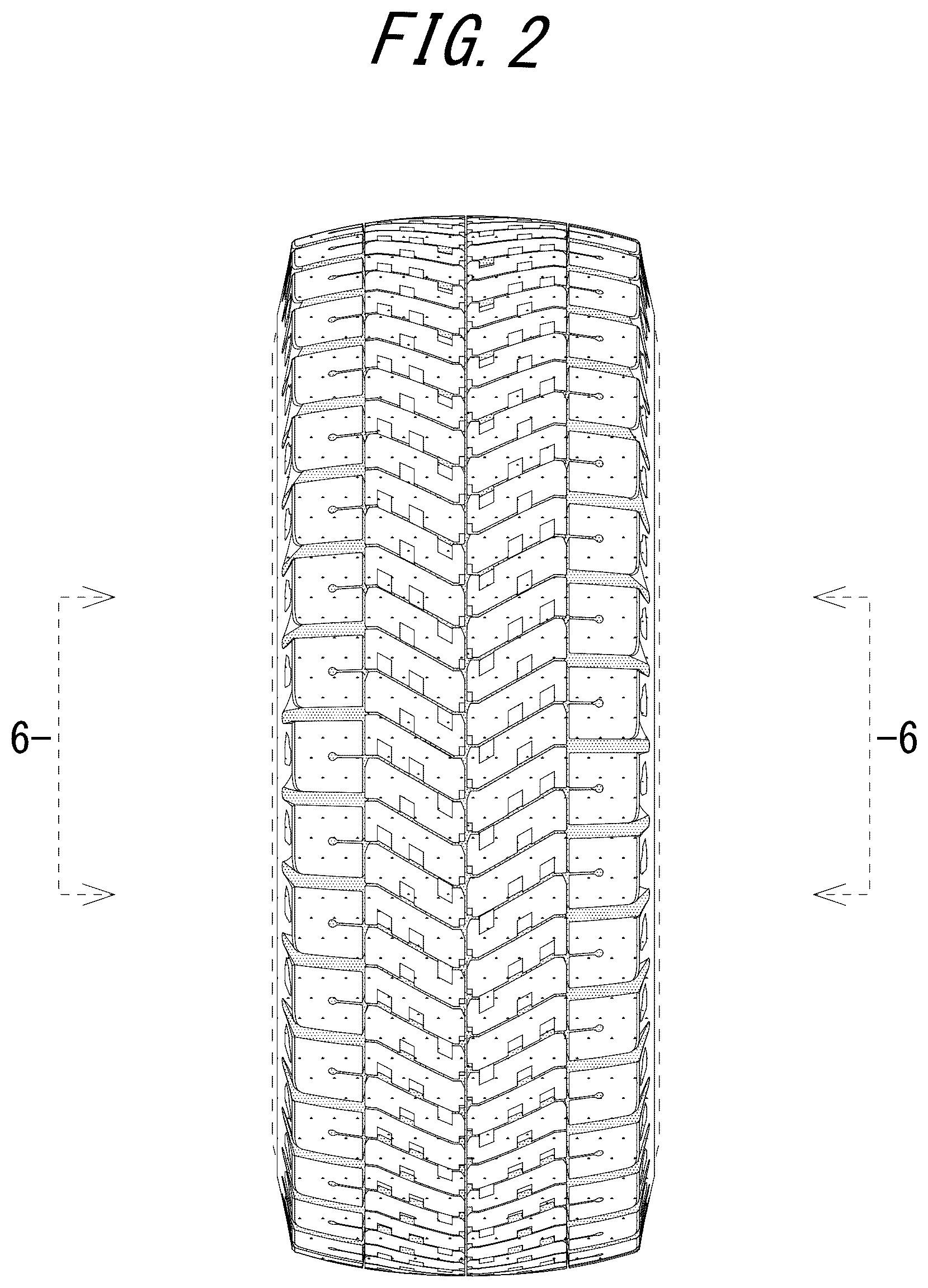 Patent USD1043541 Figure 2 – Tire tread