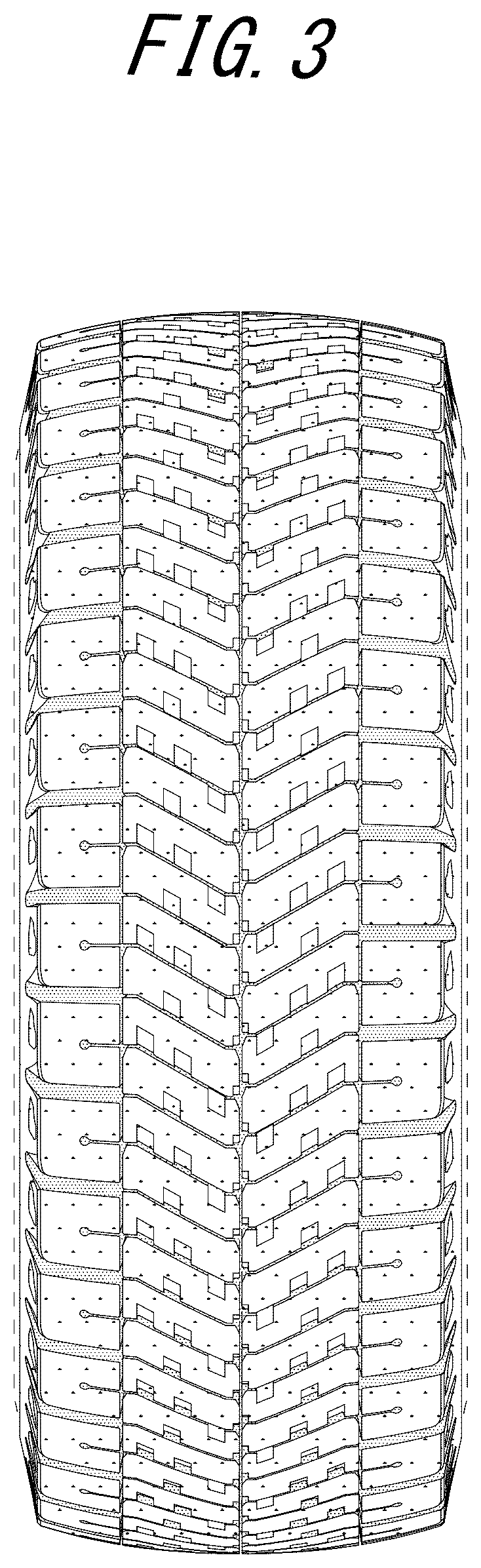 Patent USD1043541 Figure 3 – Tire tread