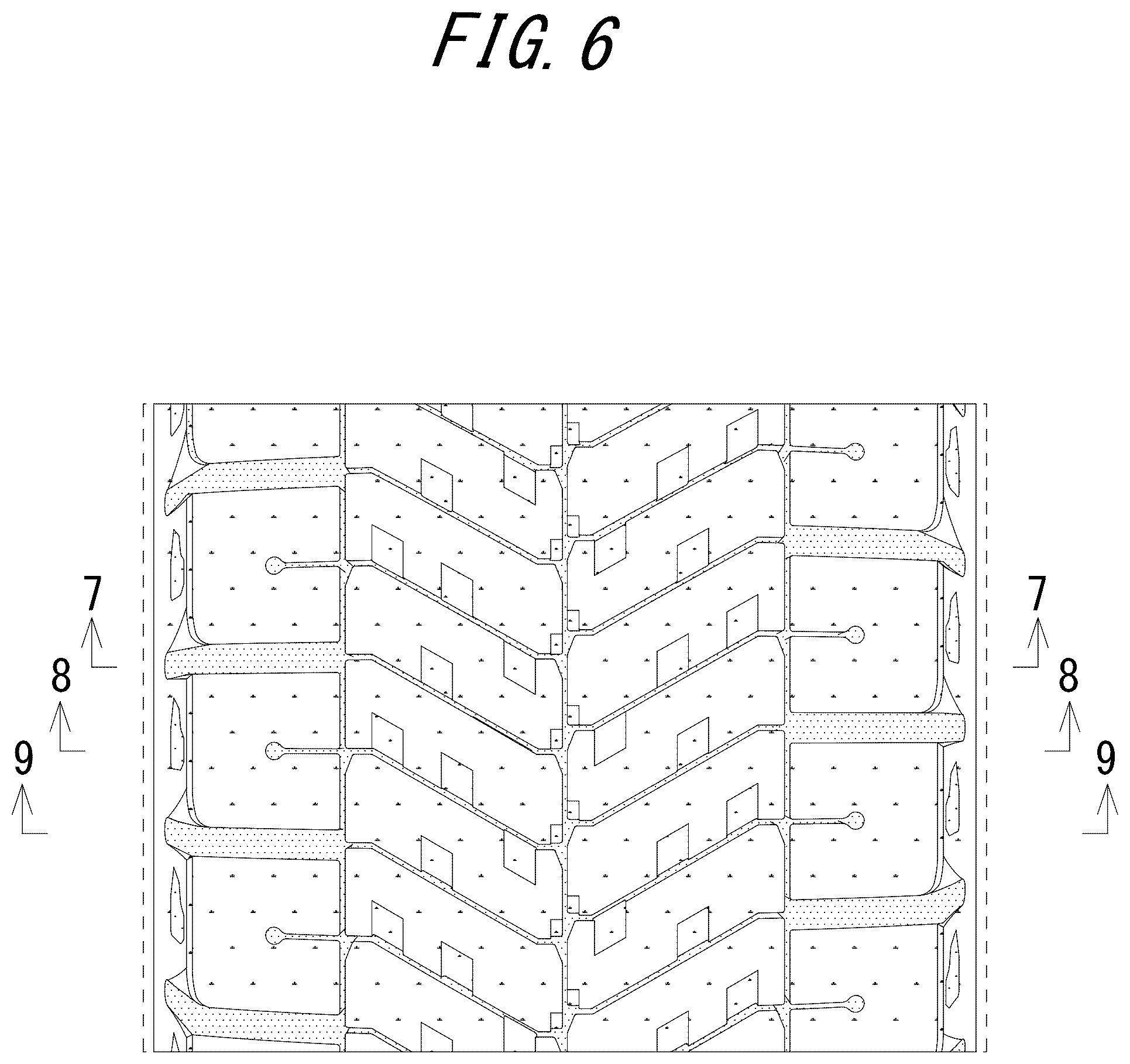 Patent USD1043541 Figure 6 – Tire tread