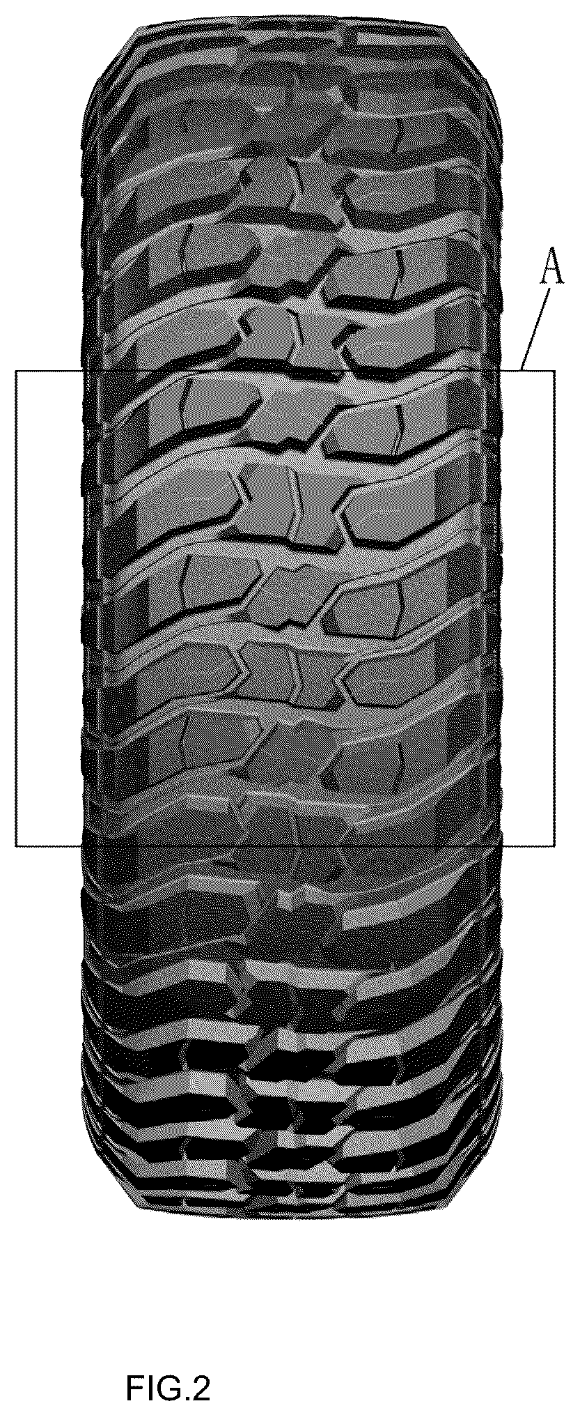 Patent USD1043543 Figure 2 – Tire