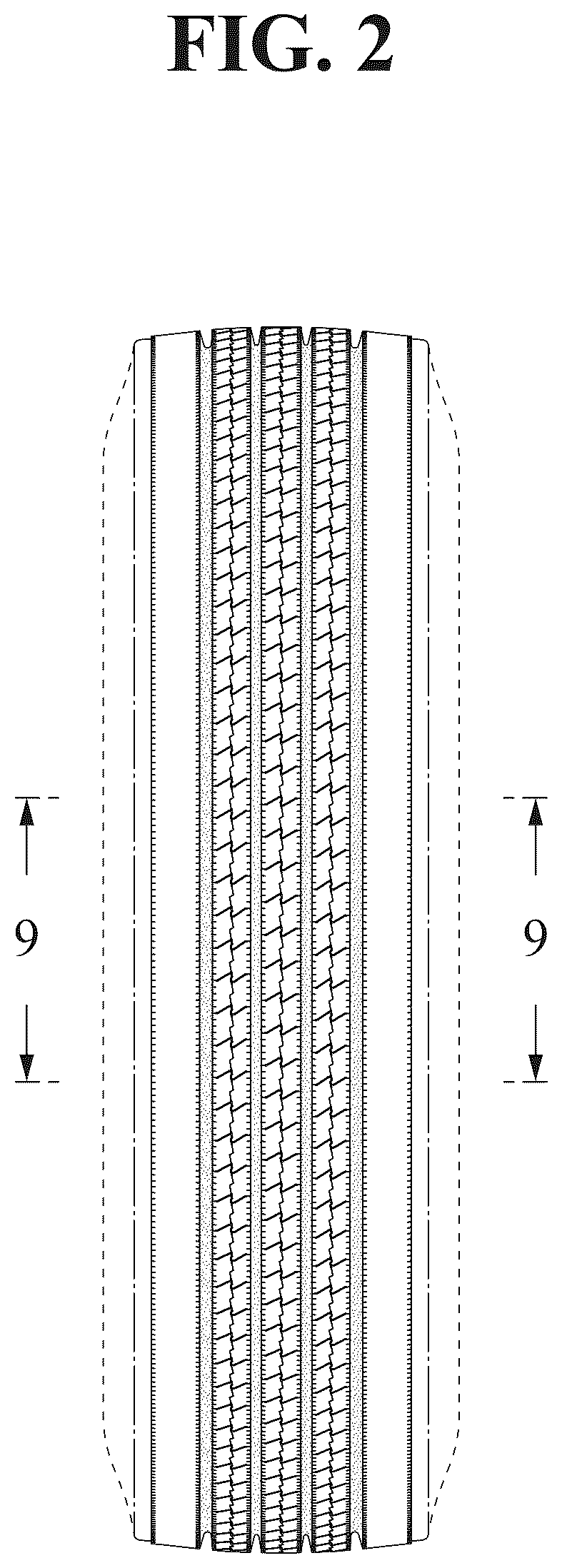 Patent USD1043544 Figure 2 – Automobile tire