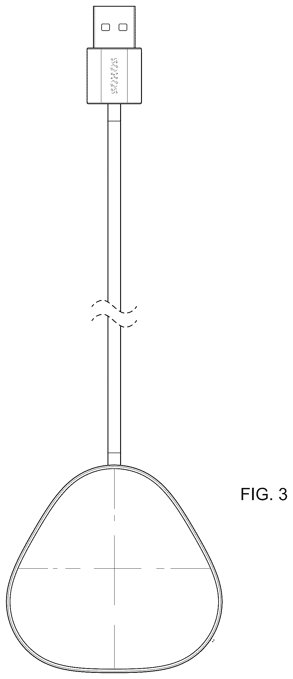 Patent USD1043555 Figure 2 – Charging base for a portable media playback device