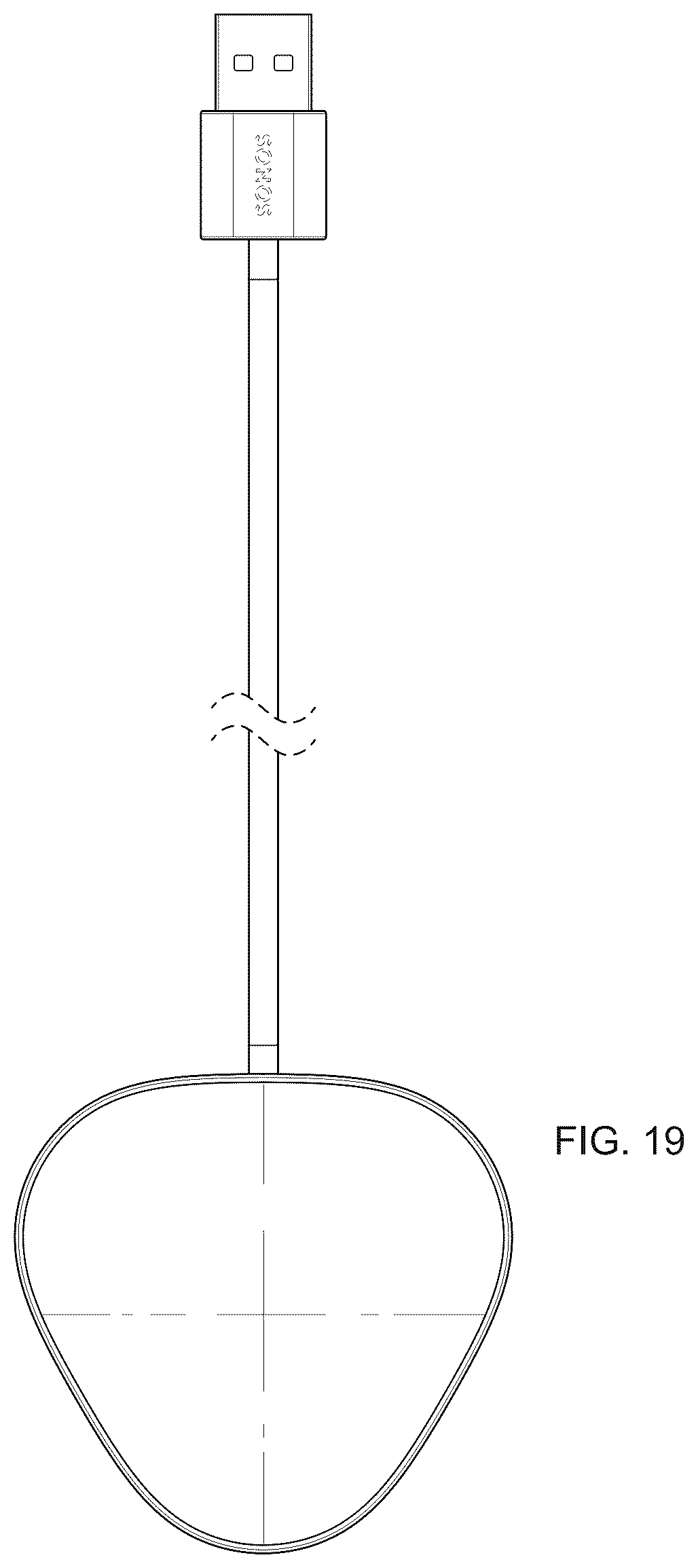 Patent USD1043555 Figure 14 – Charging base for a portable media playback device