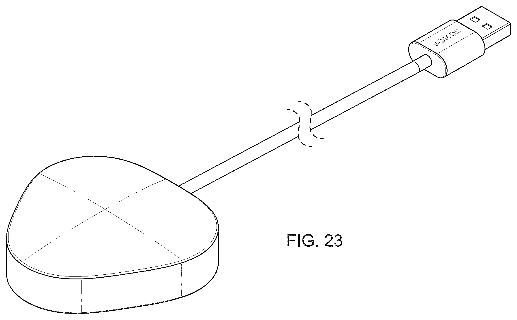 Patent USD1043555 Figure 17 – Charging base for a portable media playback device