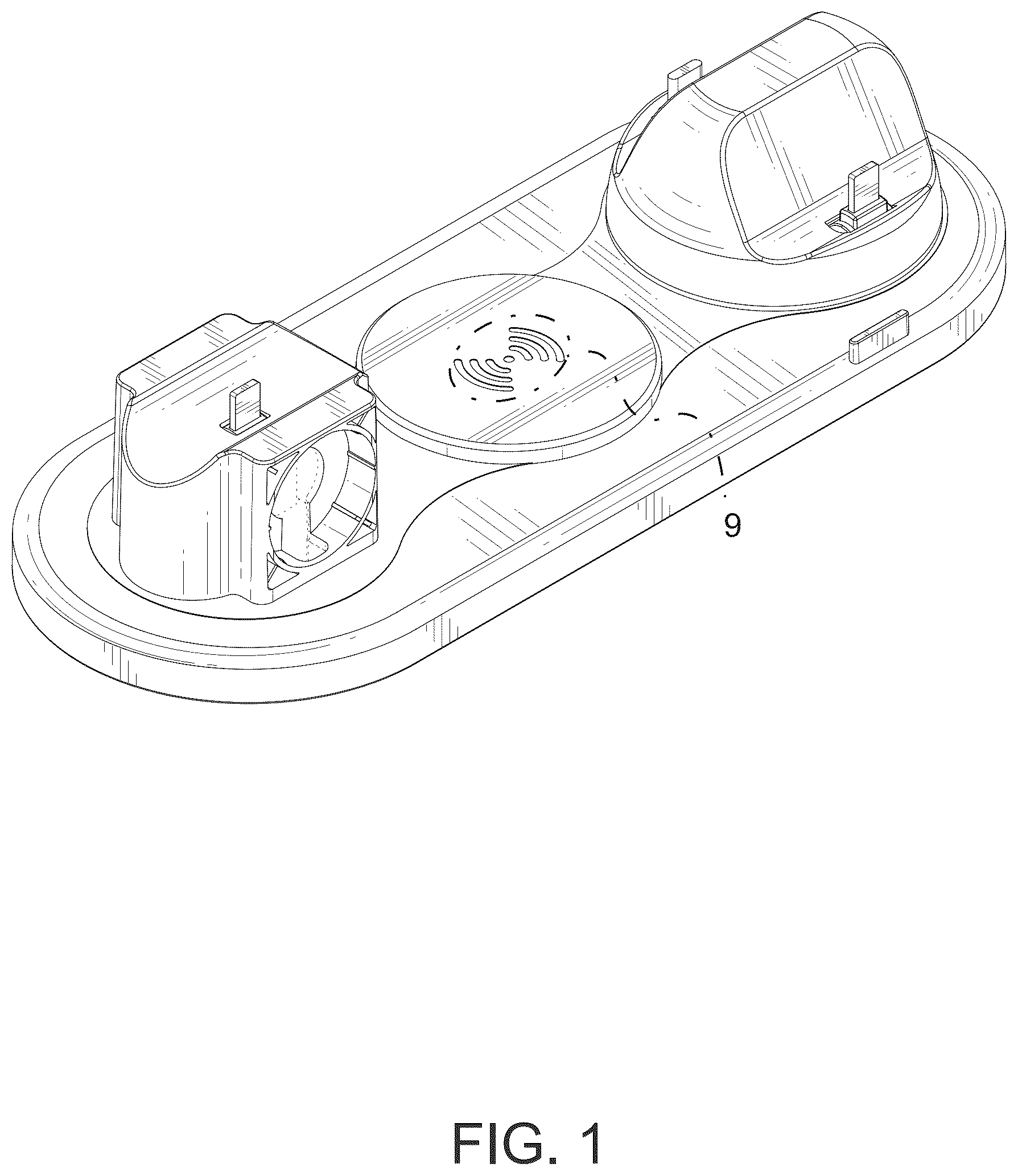 Patent USD1043569 Figure 1 – Wireless charging stand