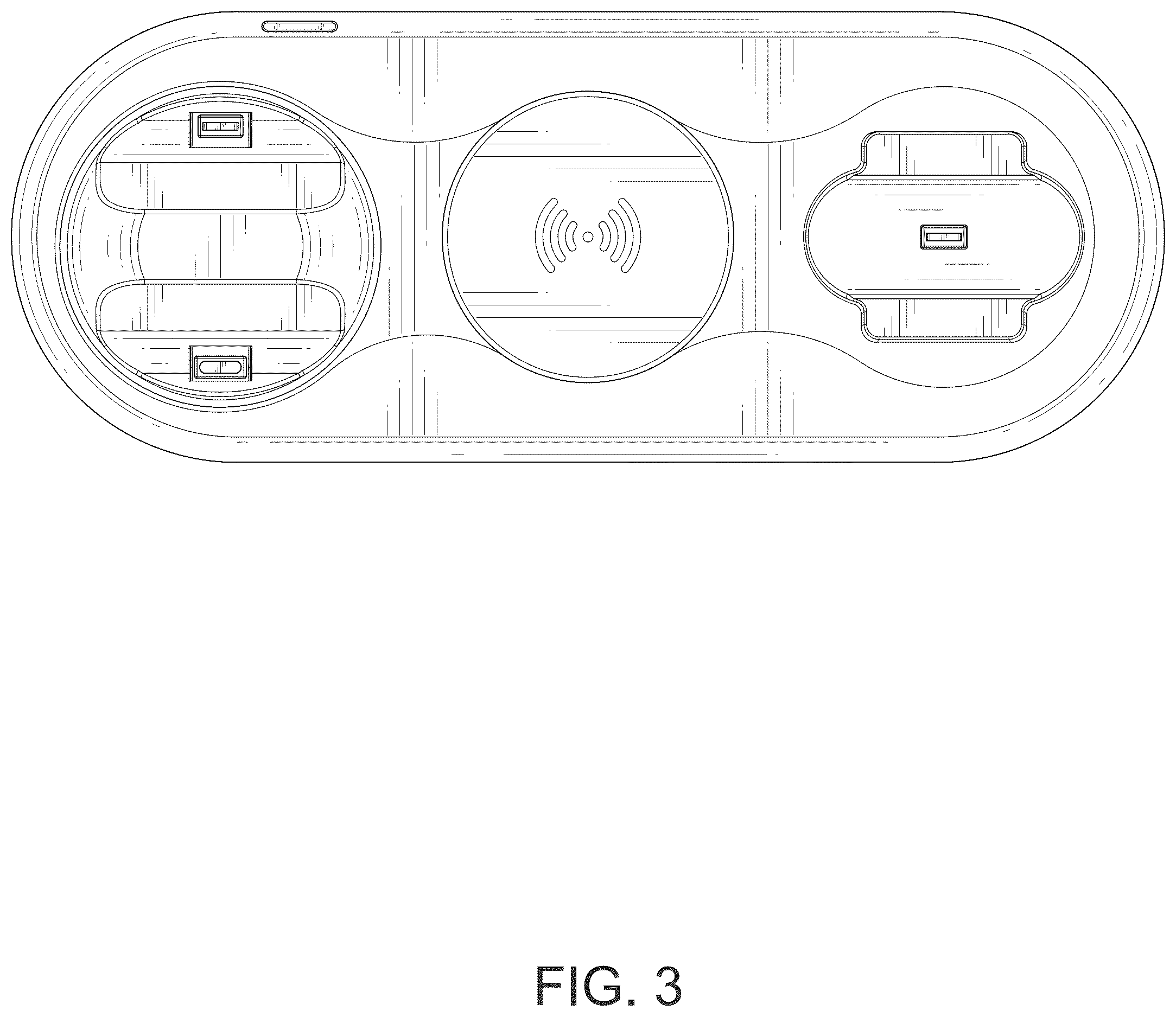Patent USD1043569 Figure 3 – Wireless charging stand