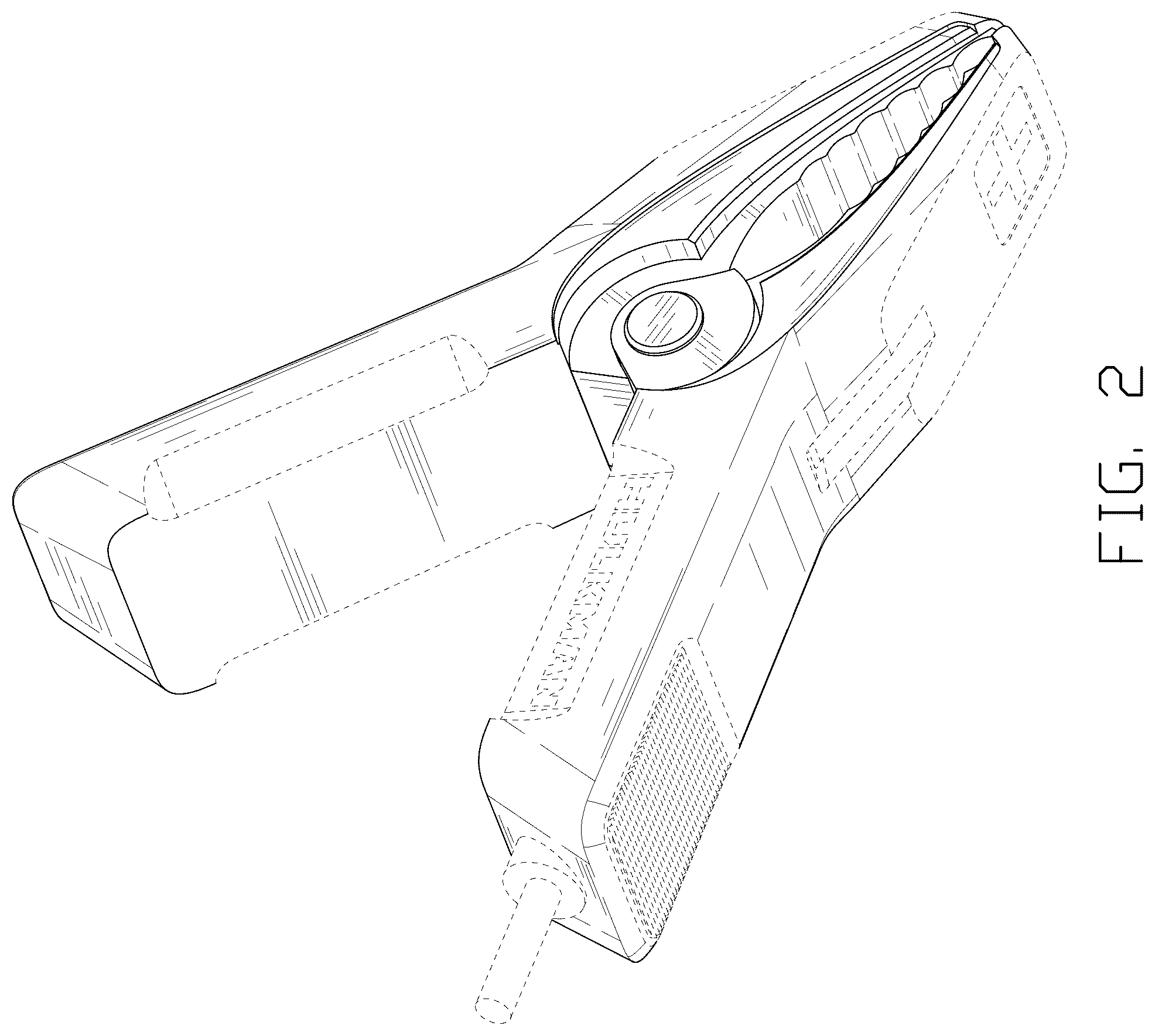 Patent USD1043573 Figure 2 – Battery clamp
