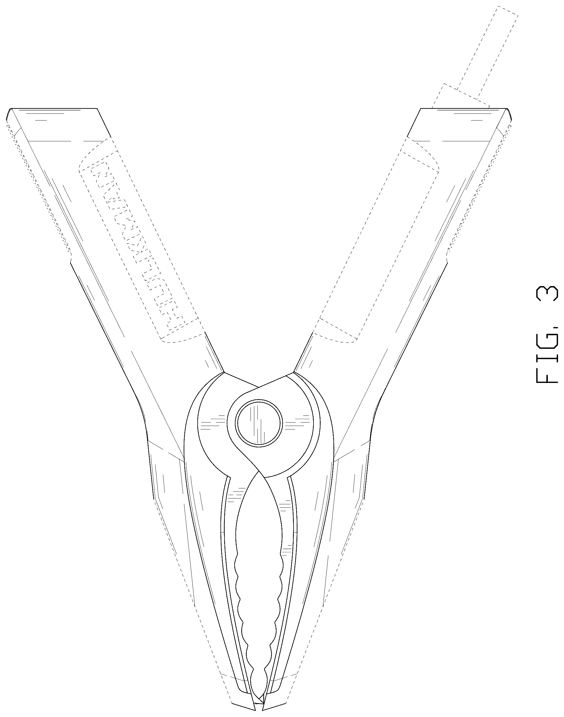 Patent USD1043573 Figure 3 – Battery clamp