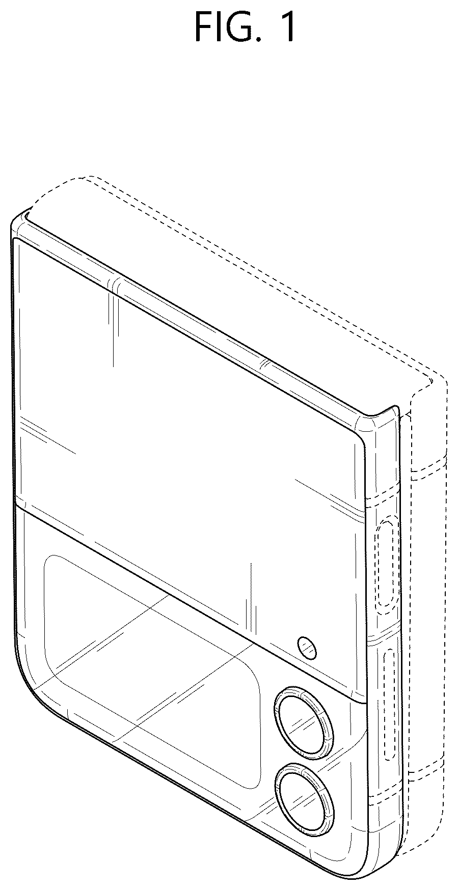 Patent USD1043601 Figure 1 – Mobile electronic device