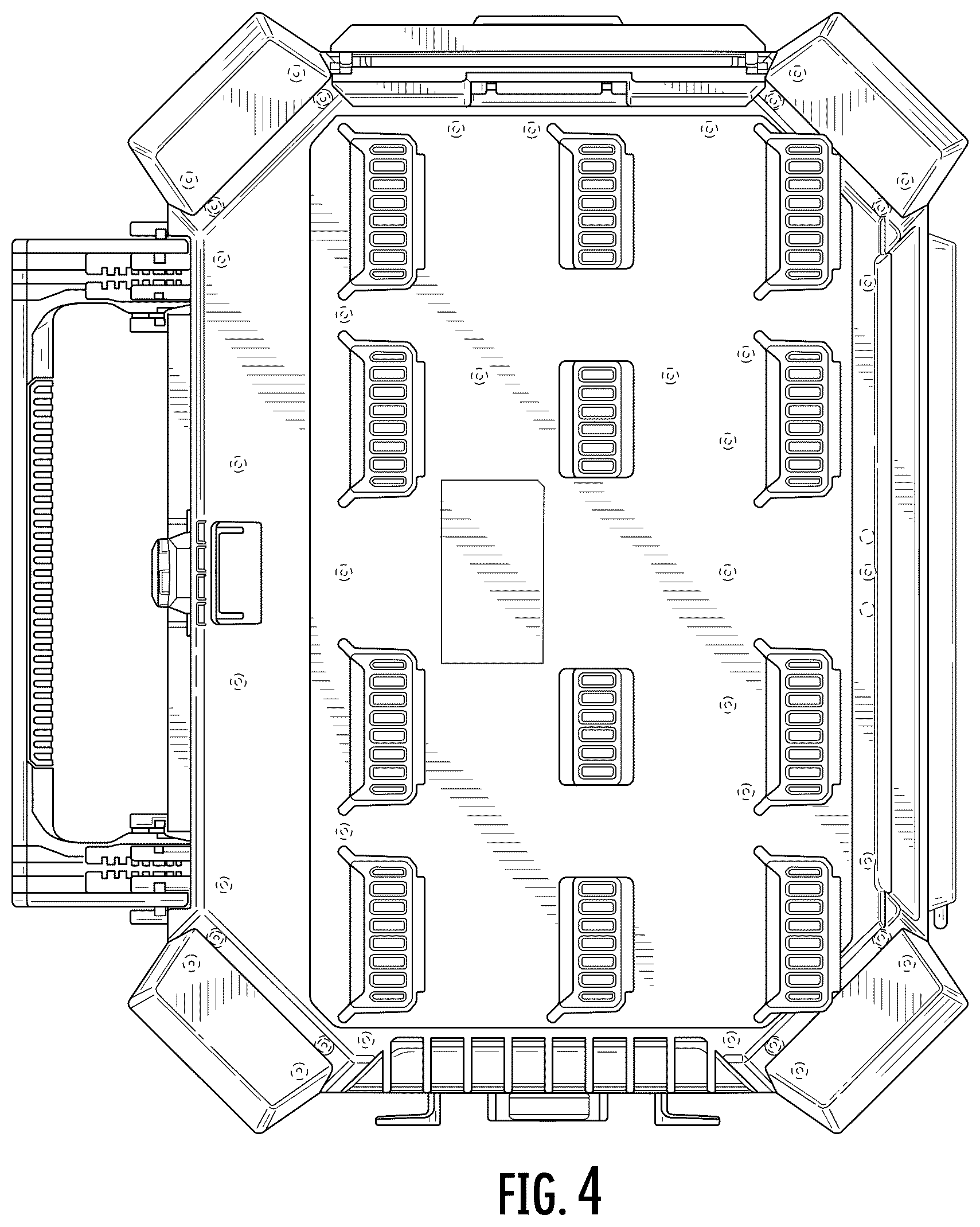 Patent USD1043607 Figure 4 – Storage unit radio