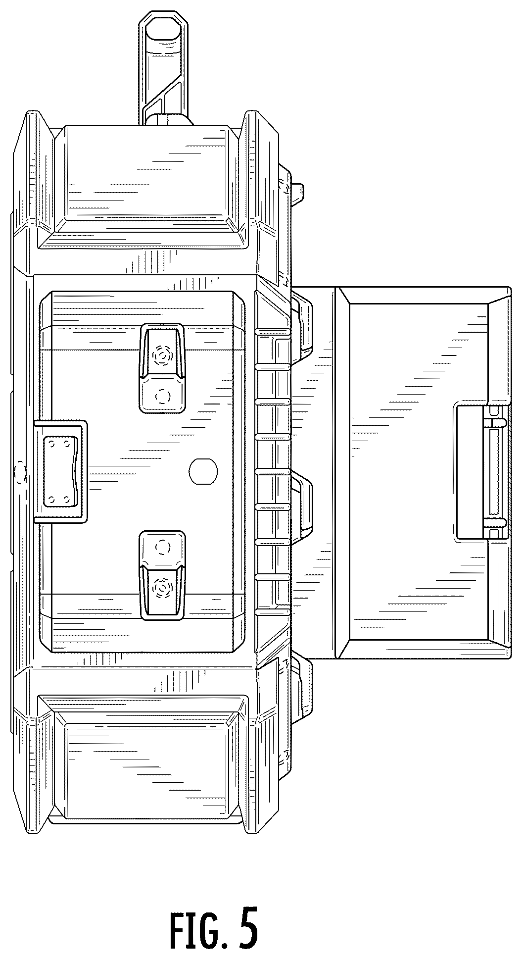 Patent USD1043607 Figure 5 – Storage unit radio