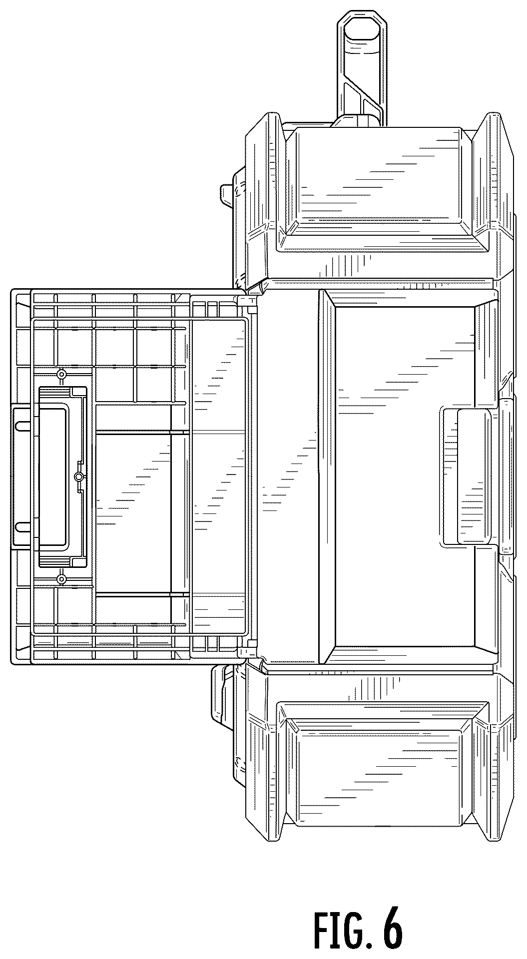 Patent USD1043607 Figure 6 – Storage unit radio