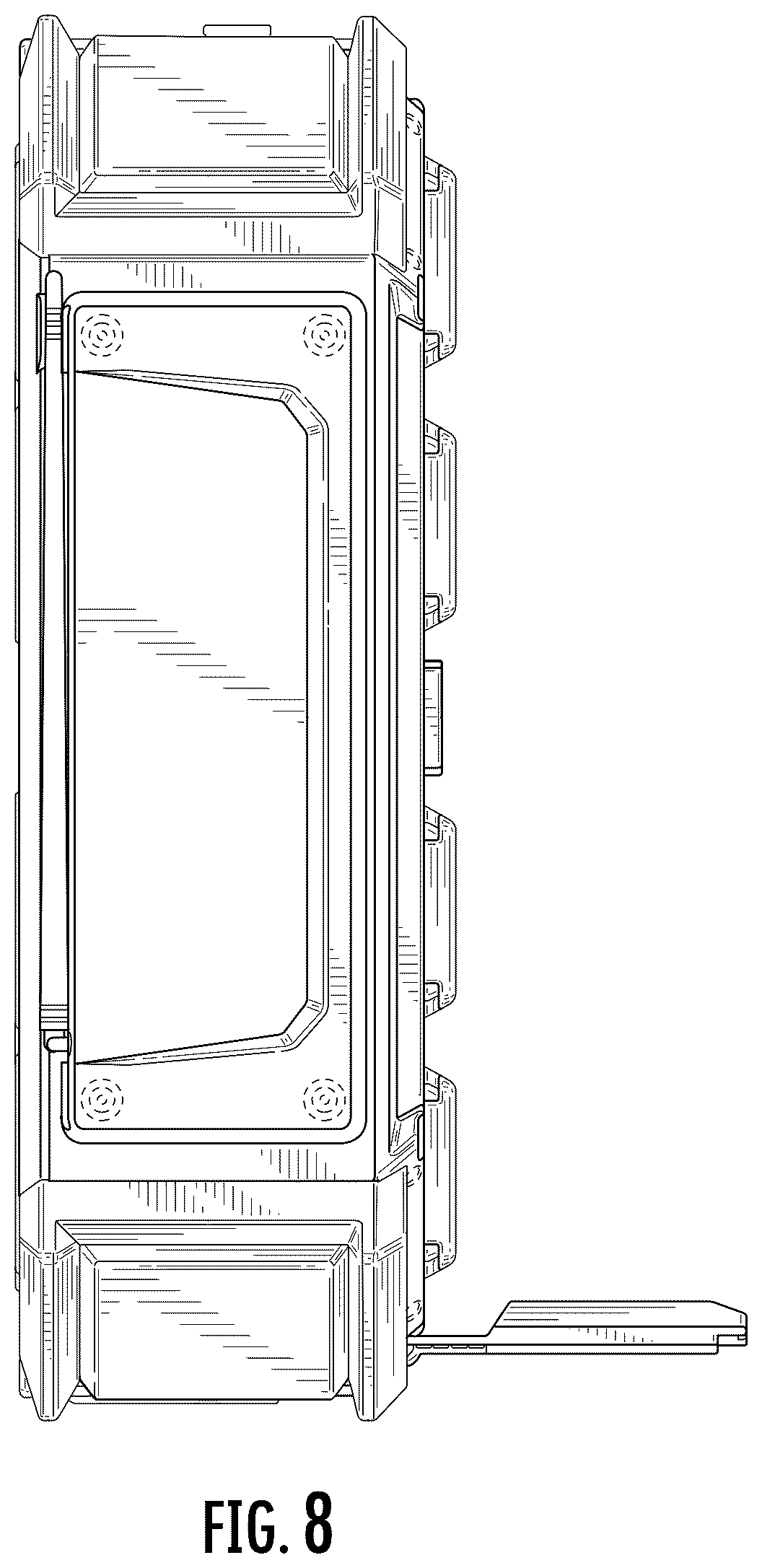 Patent USD1043607 Figure 8 – Storage unit radio