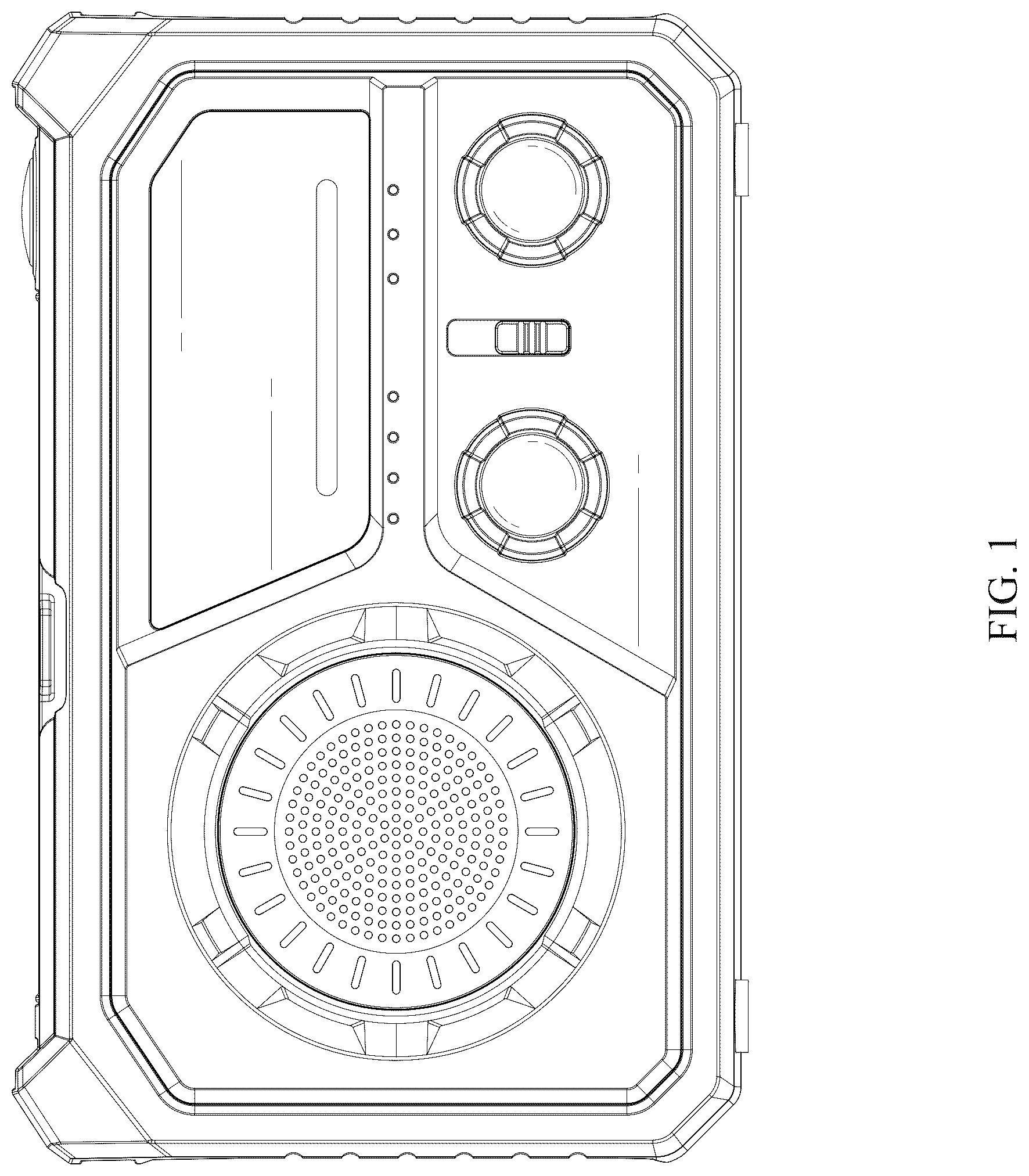 Patent USD1043608 Figure 1 – Radio