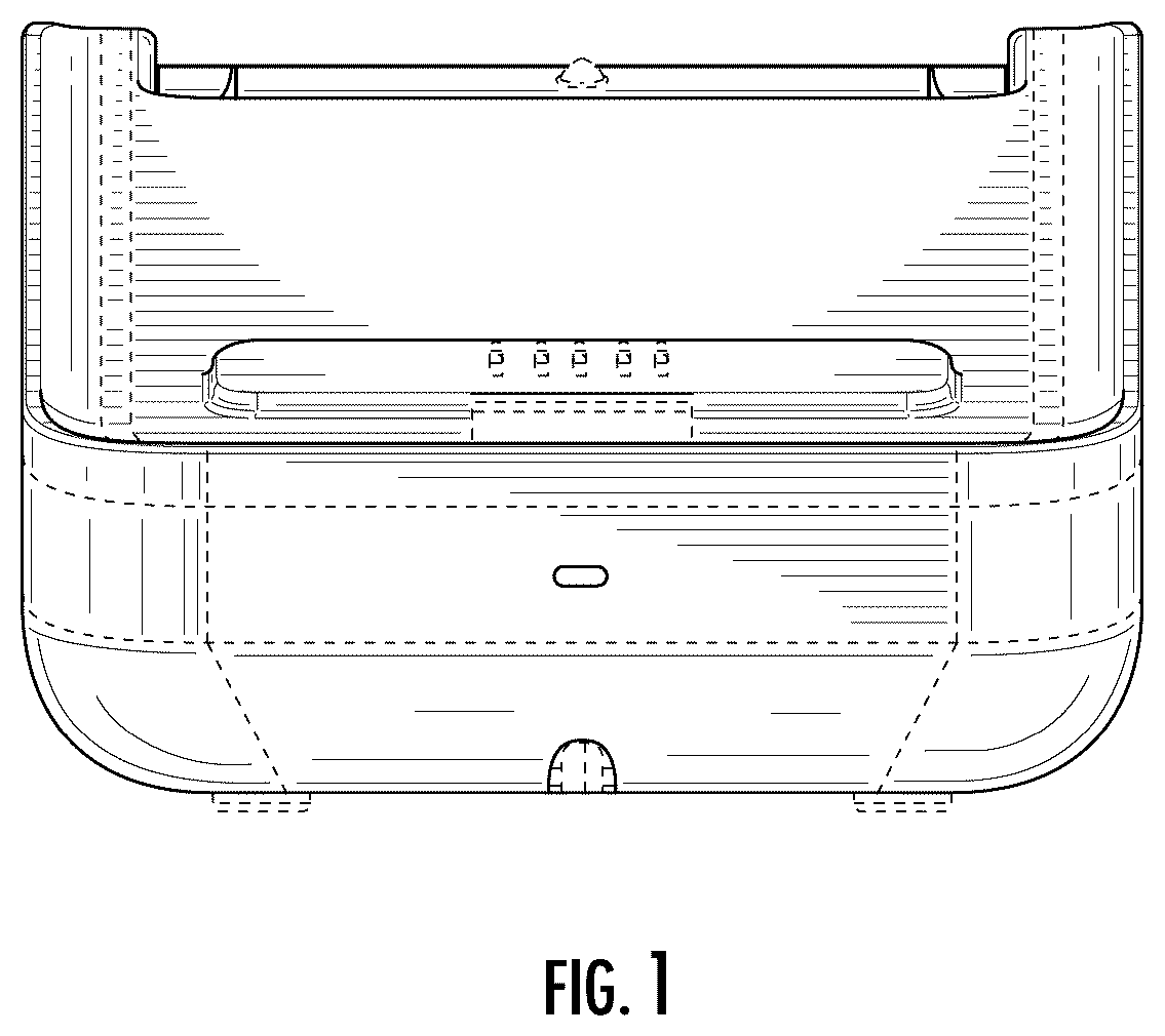 Patent USD1043617 Figure 1 – Reader device dock