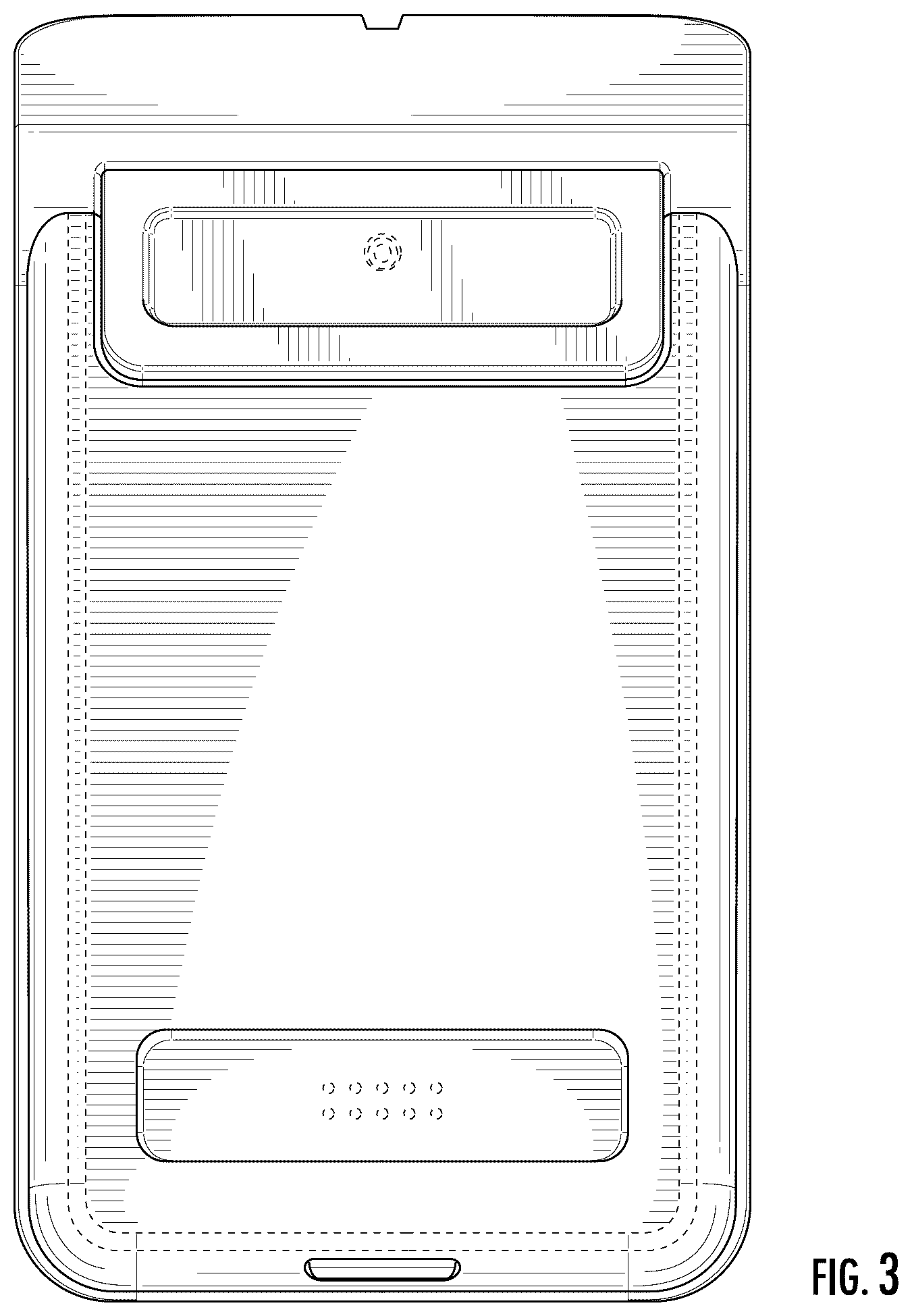 Patent USD1043617 Figure 3 – Reader device dock