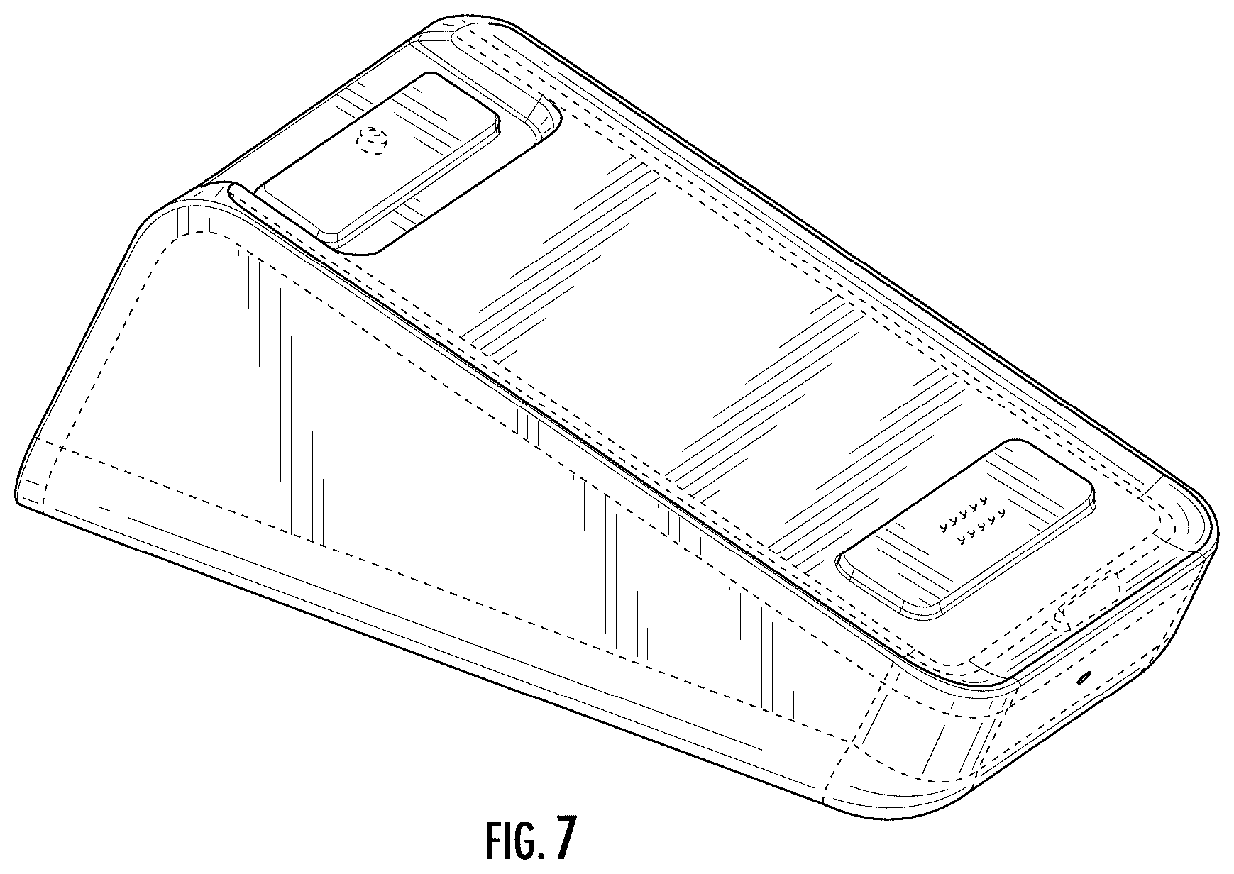 Patent USD1043617 Figure 7 – Reader device dock