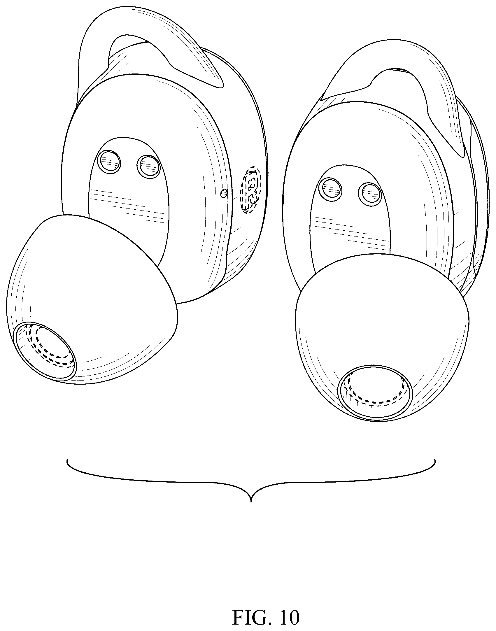 Patent USD1043621 Figure 10 – Wireless earbuds with charging case