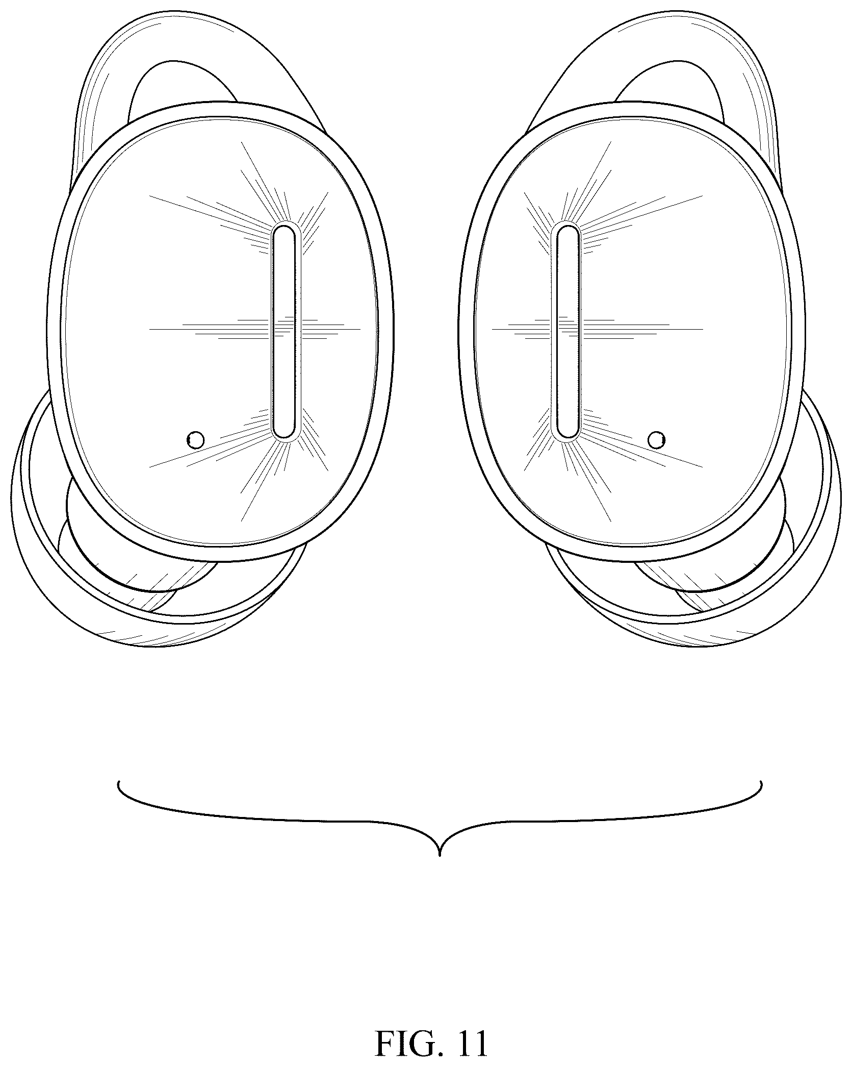 Patent USD1043621 Figure 11 – Wireless earbuds with charging case