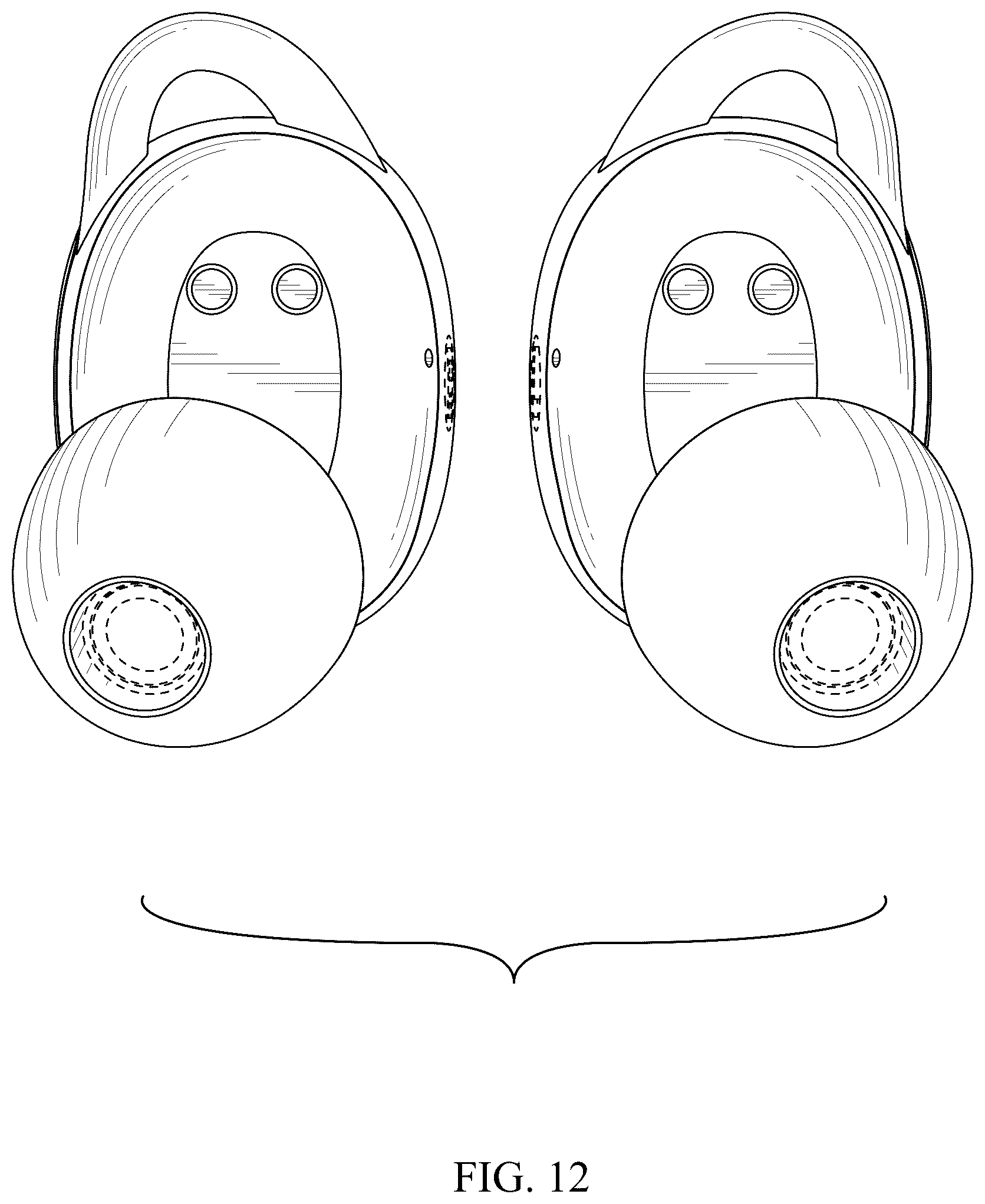 Patent USD1043621 Figure 12 – Wireless earbuds with charging case