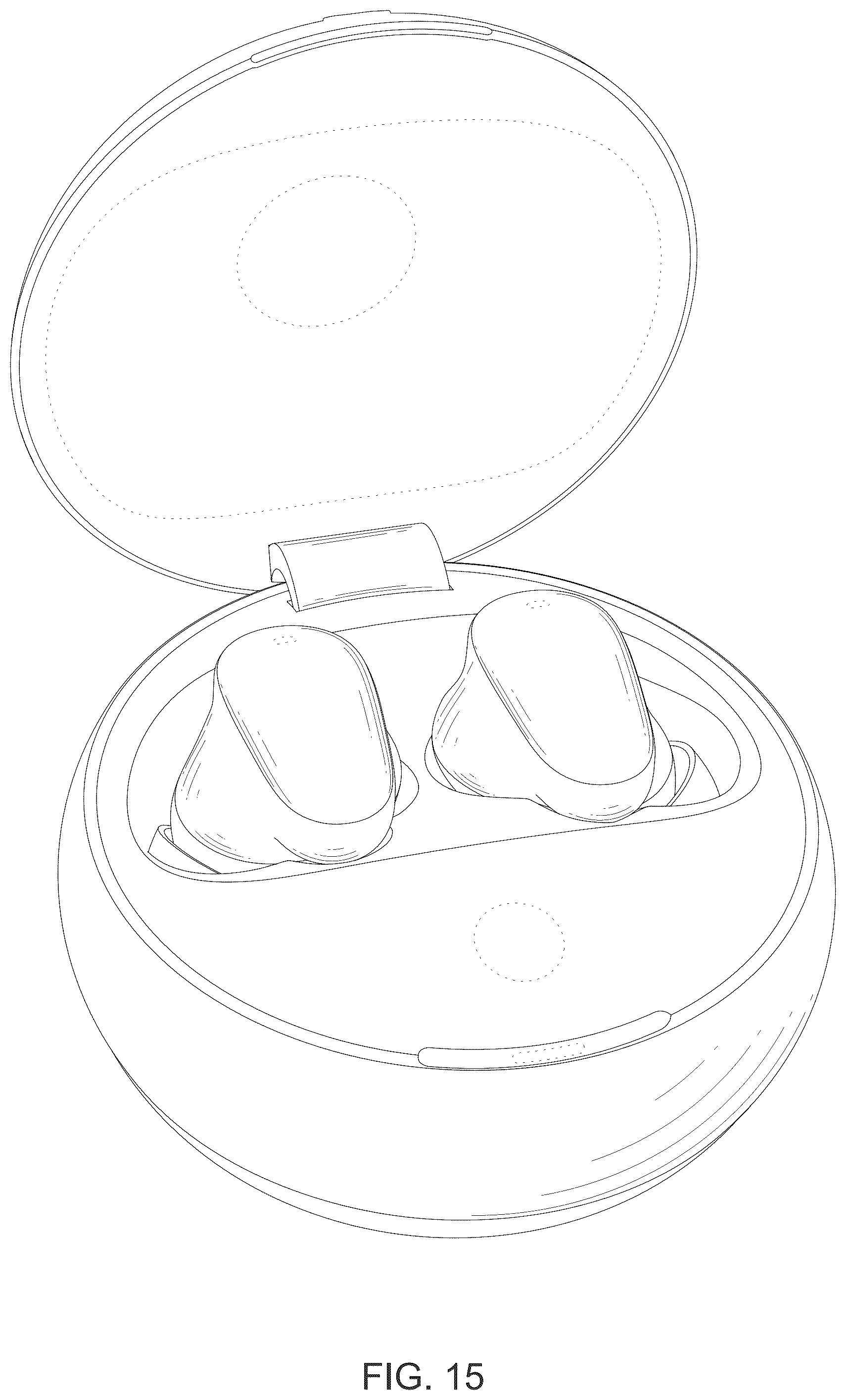 Patent USD1043622 Figure 15 – Wireless earphones and case