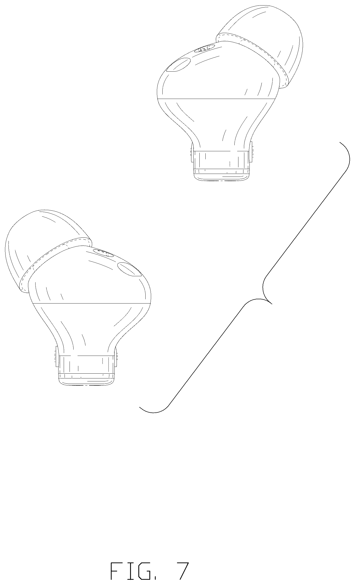 Patent USD1043625 Figure 7 – Pair of earphones
