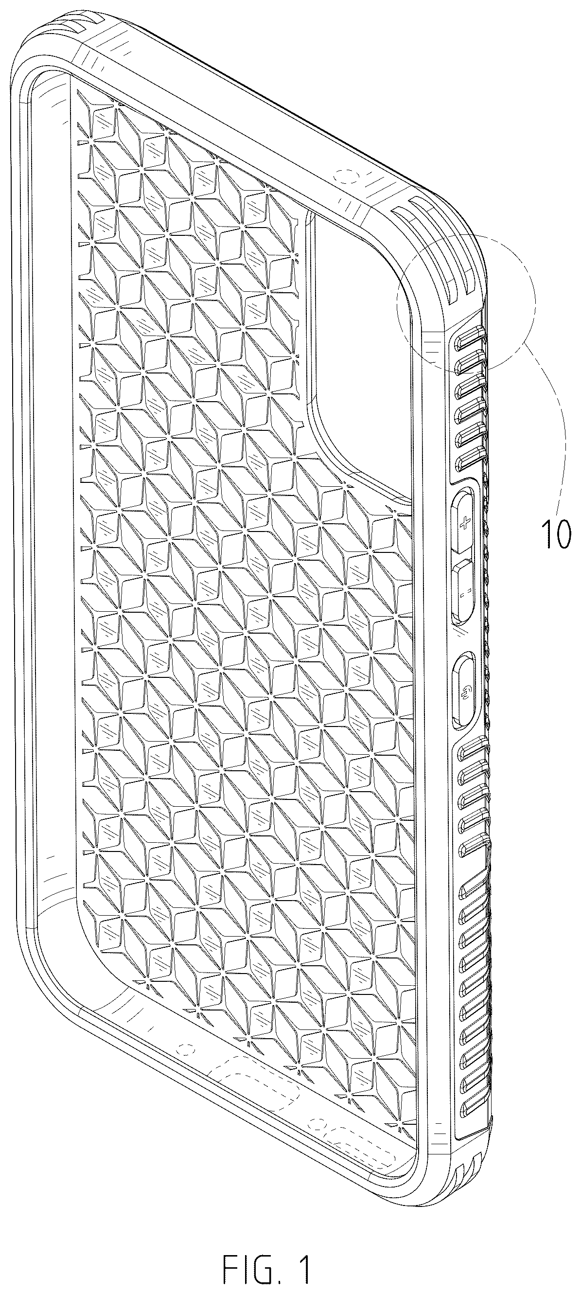 Patent USD1043645 Figure 1 – Case for mobile telephone