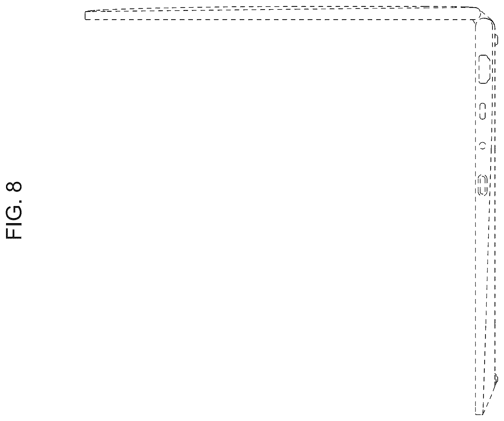 Patent USD1043659 Figure 8 – Notebook computer with peripheral storage pocket