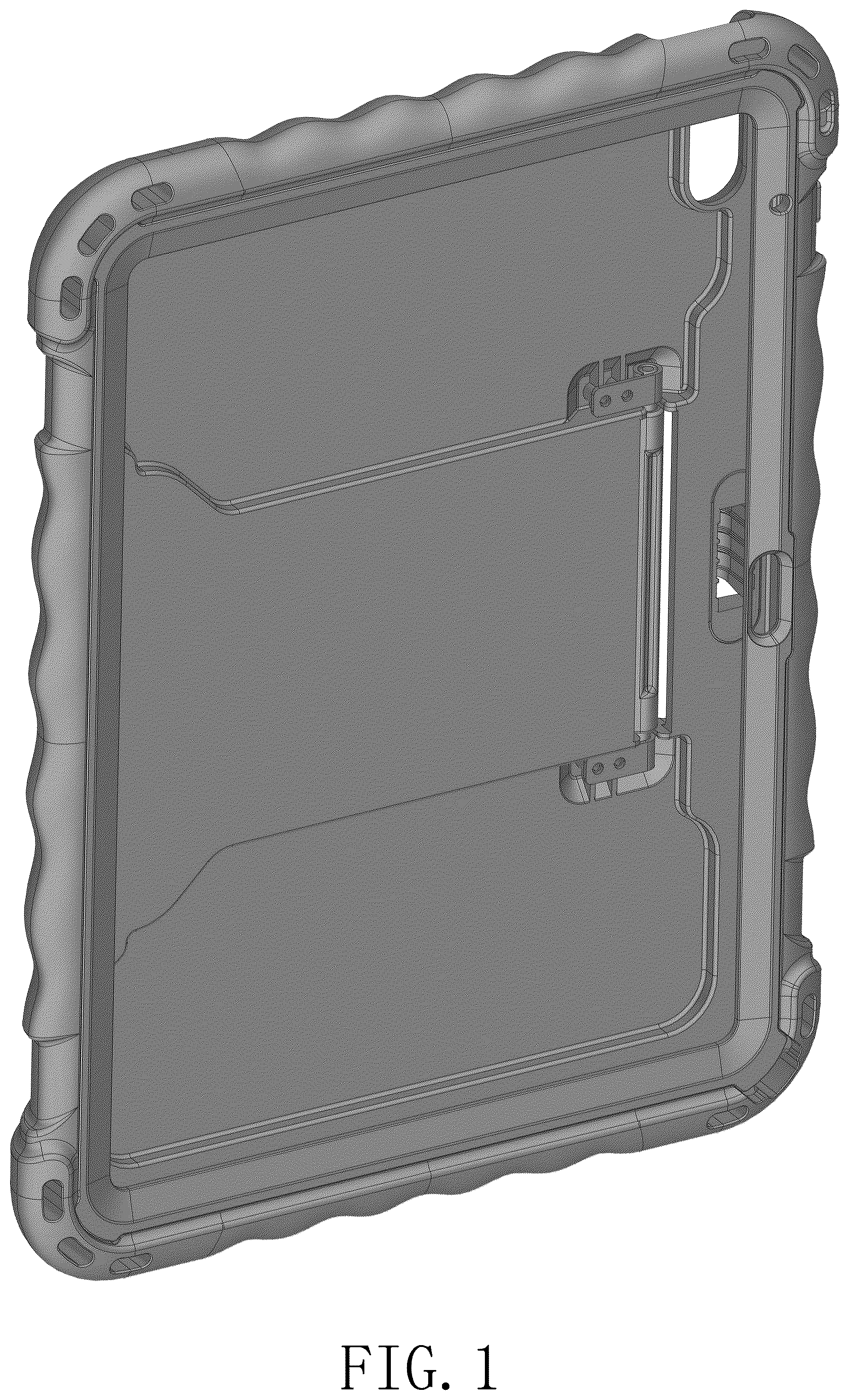 Patent USD1043695 Figure 1 – Protective case for tablet