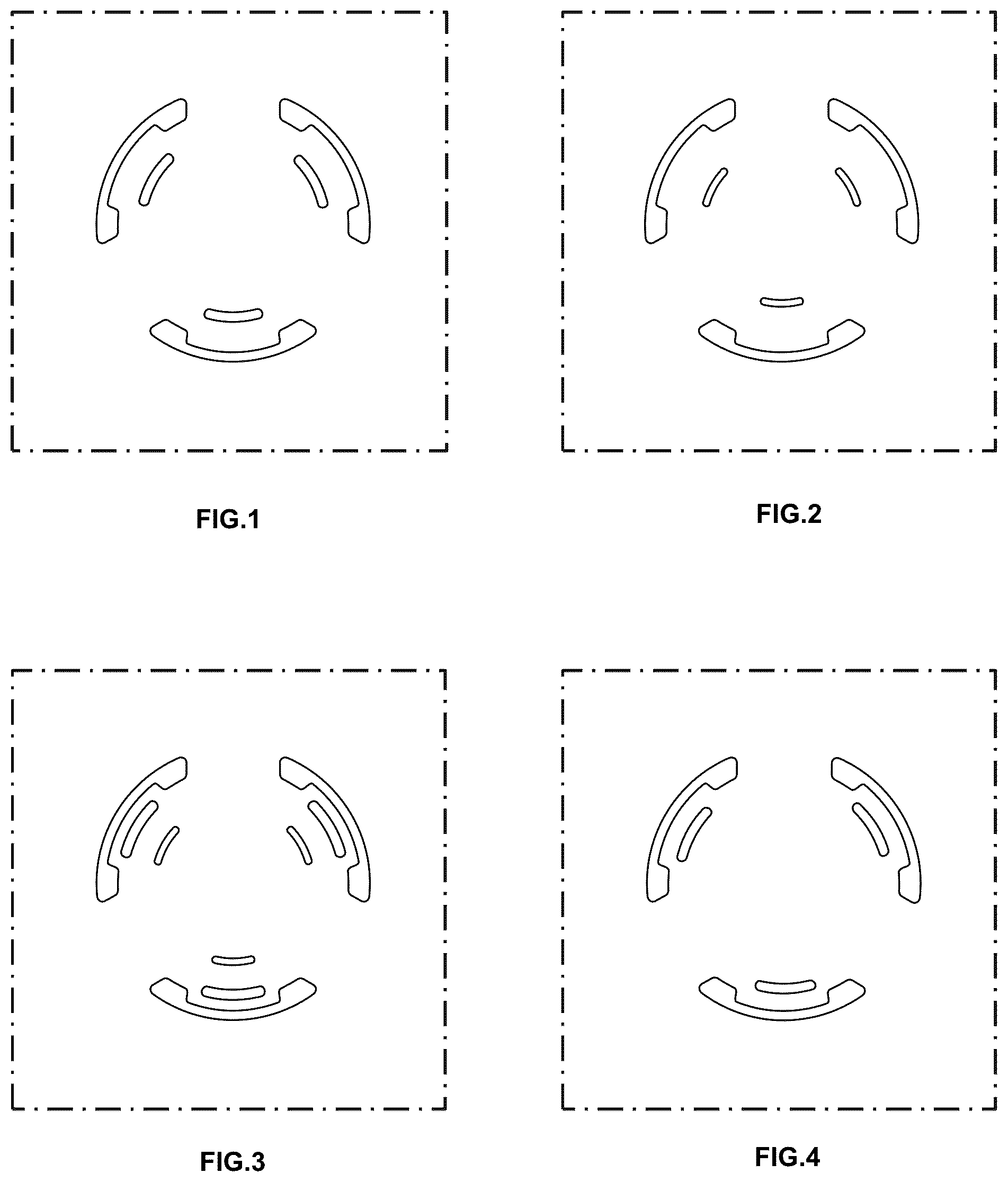 Patent USD1043733 Figure 1 – Portion of a display screen with transitional graphical user interface