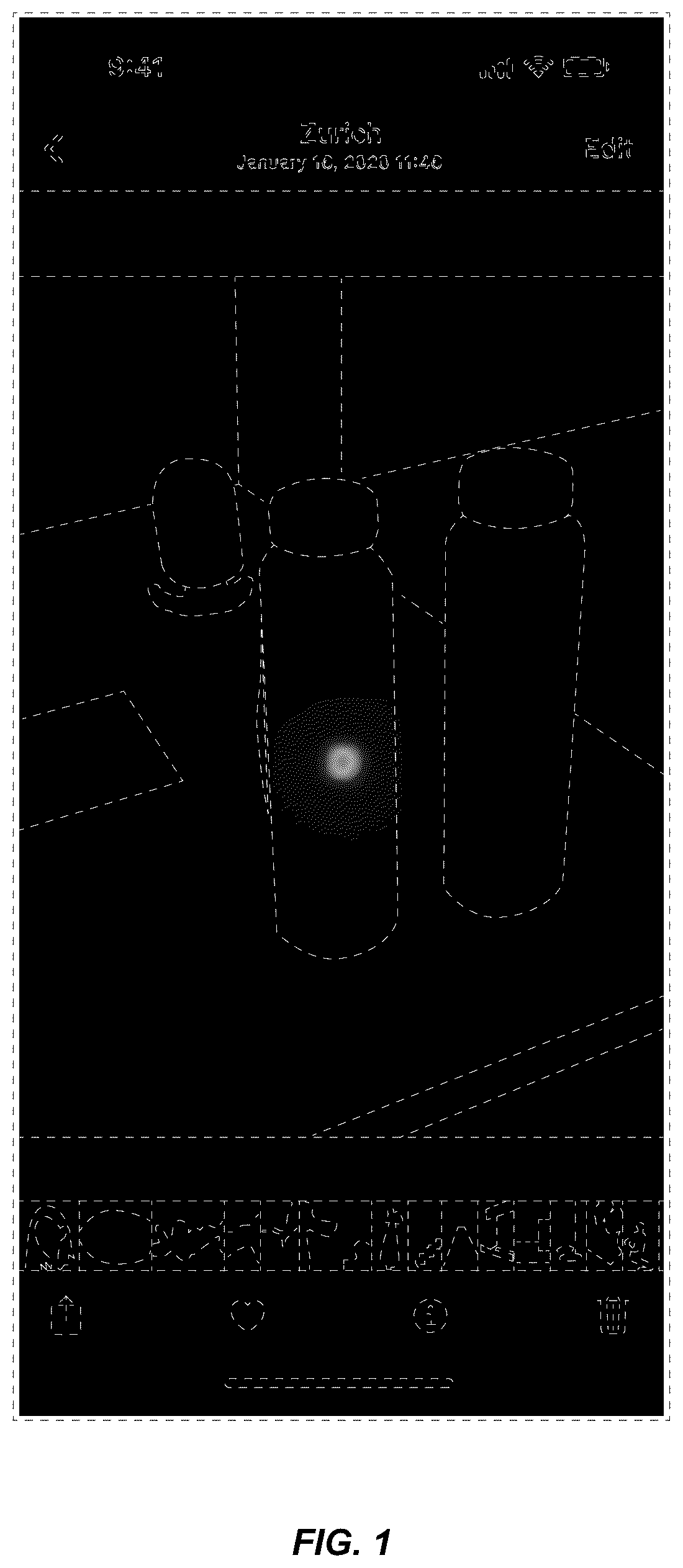 Patent USD1043744 Figure 1 – Display screen or portion thereof with animated graphical user interface