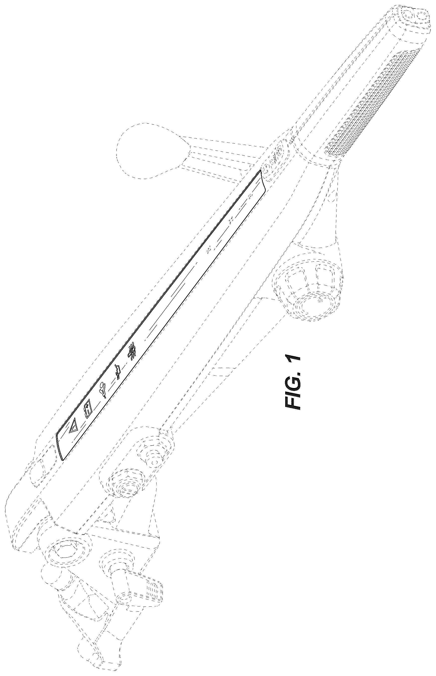 Patent USD1043754 Figure 1 – Outboard motor tiller