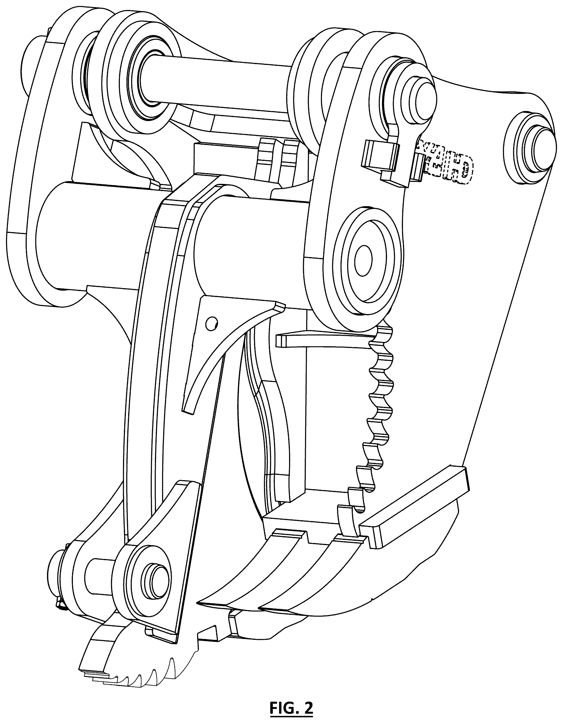 Patent USD1043763 Figure 2 – Stump harvester