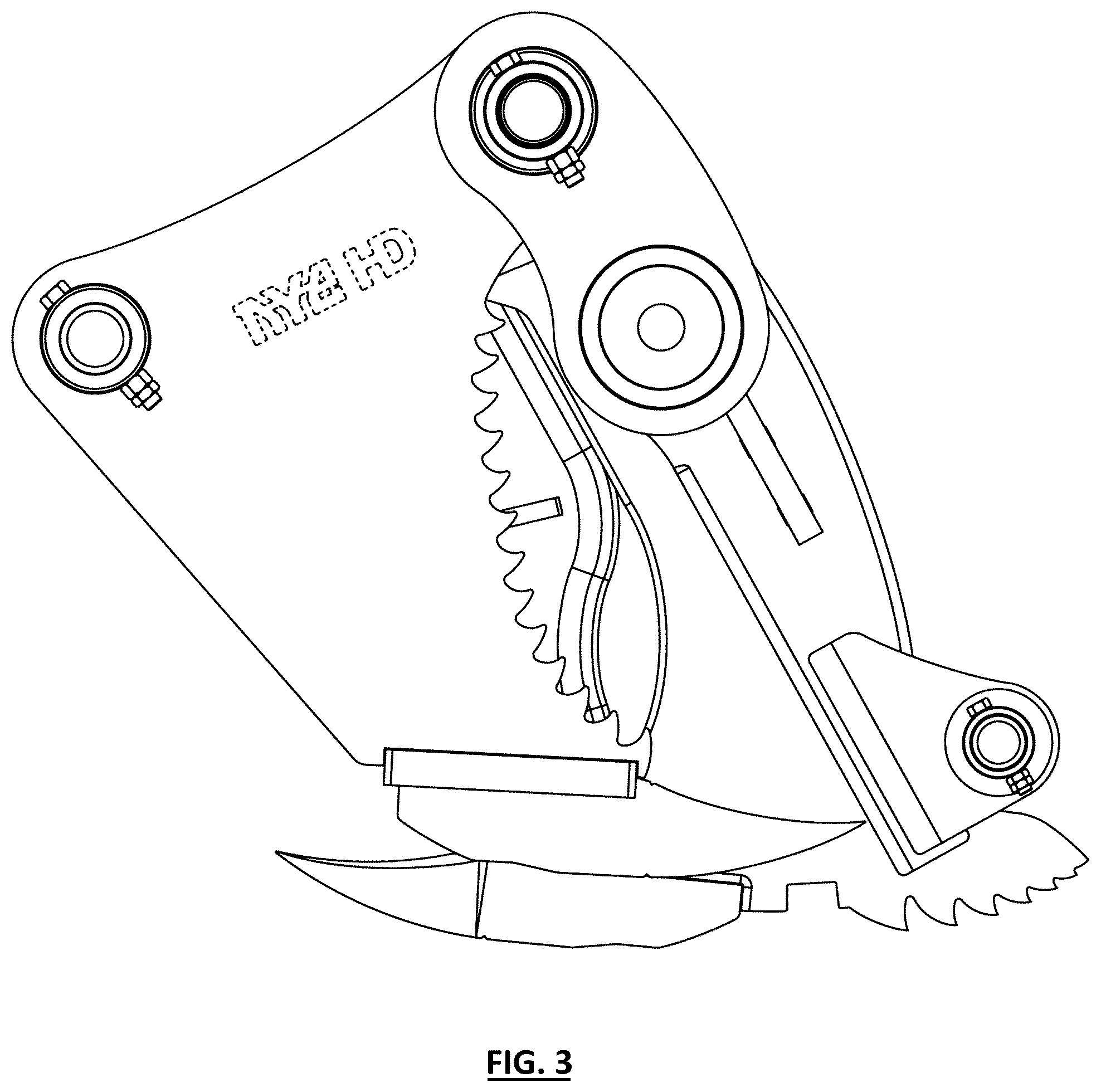 Patent USD1043763 Figure 3 – Stump harvester