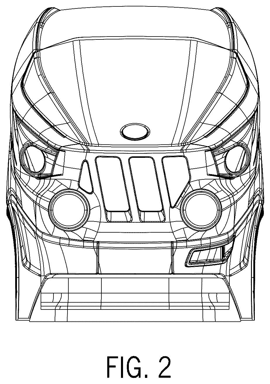 Patent USD1043764 Figure 2 – Hood of a work vehicle